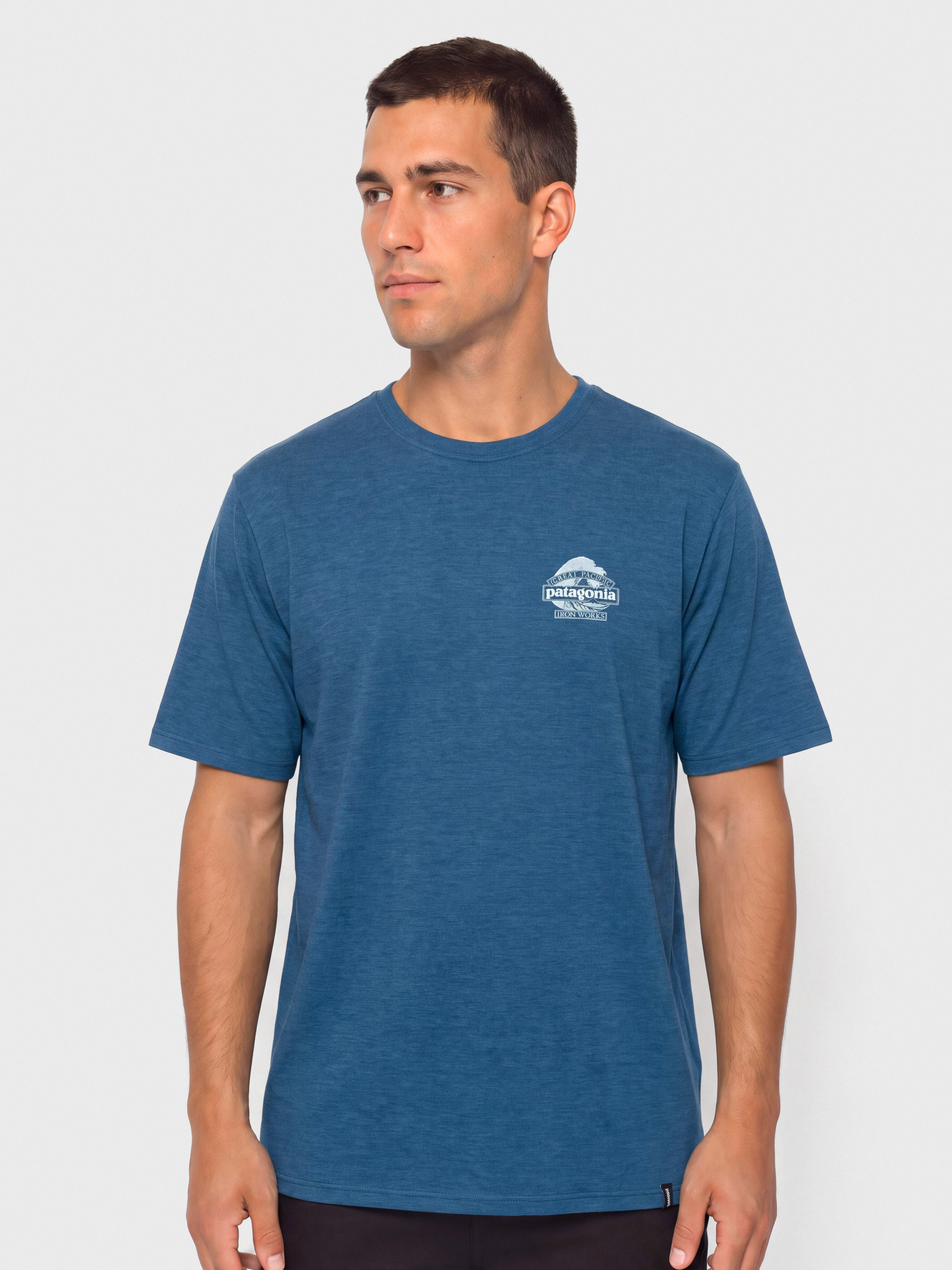 Tričko Patagonia Cap Cool Daily Great Waves (clement blue light clement blue x dye)