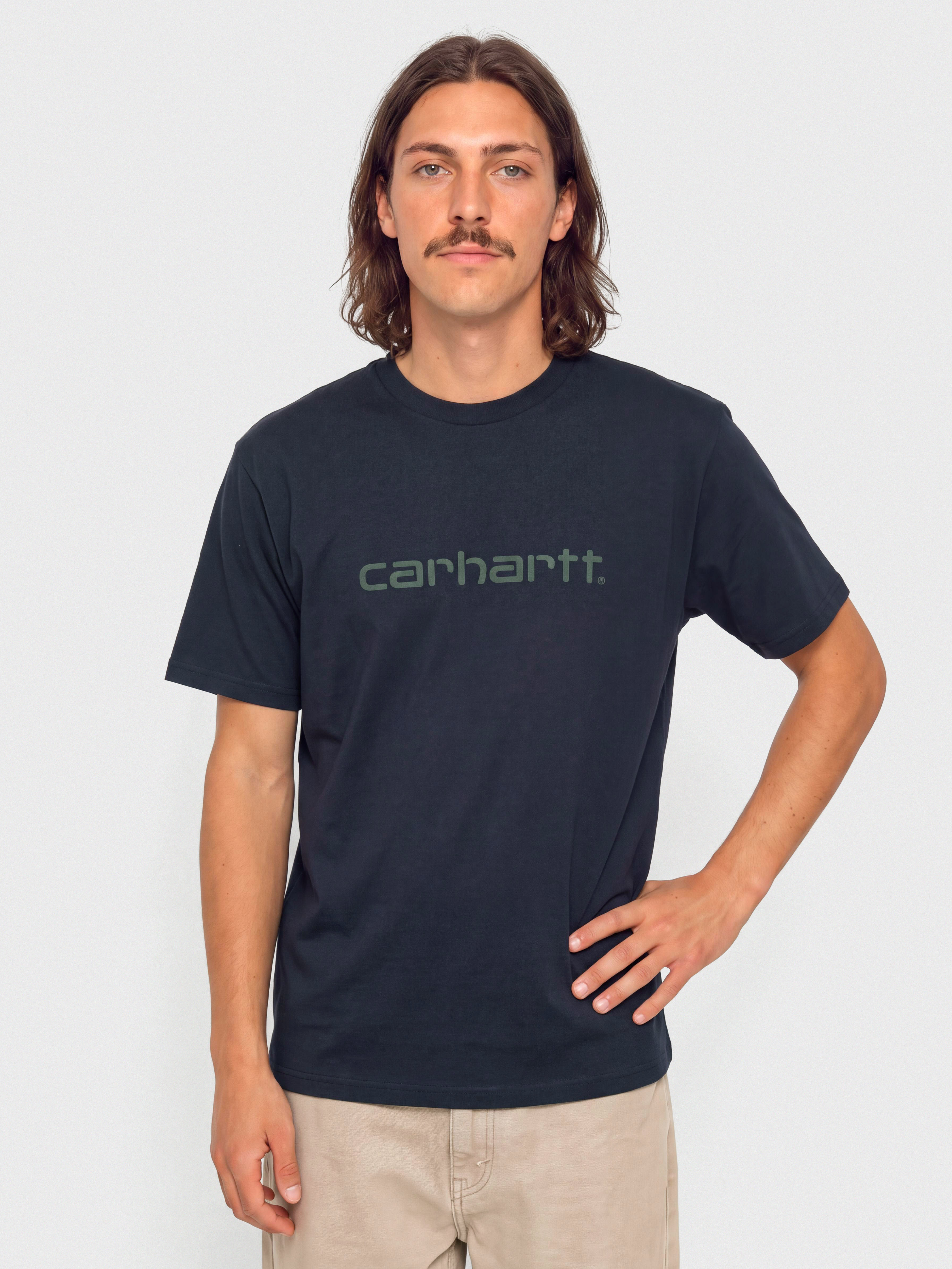 Tričko Carhartt WIP Script (dark navy/dark scarab)