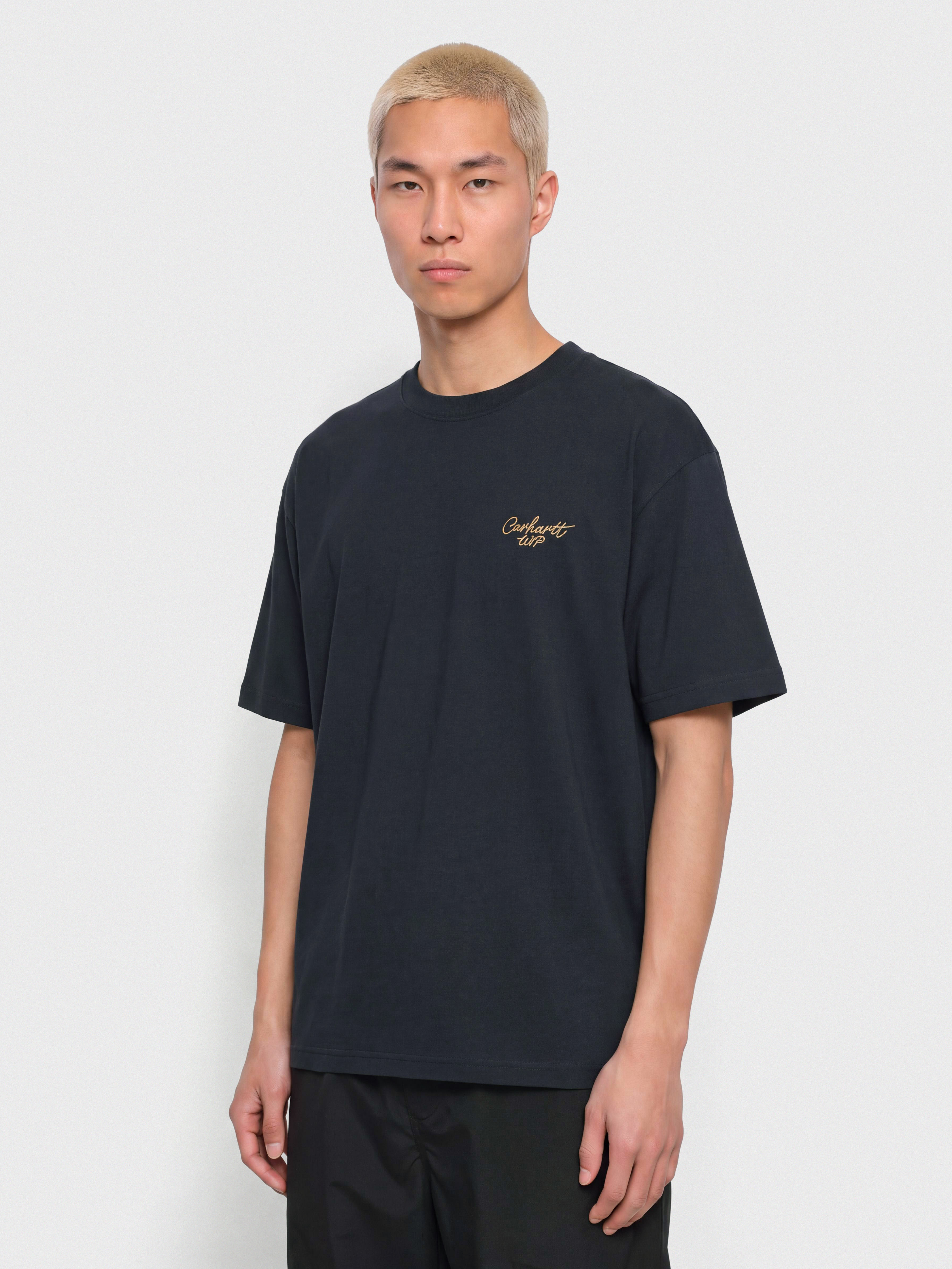 Tričko Carhartt WIP Signature Script (dark navy/wip dusty h)