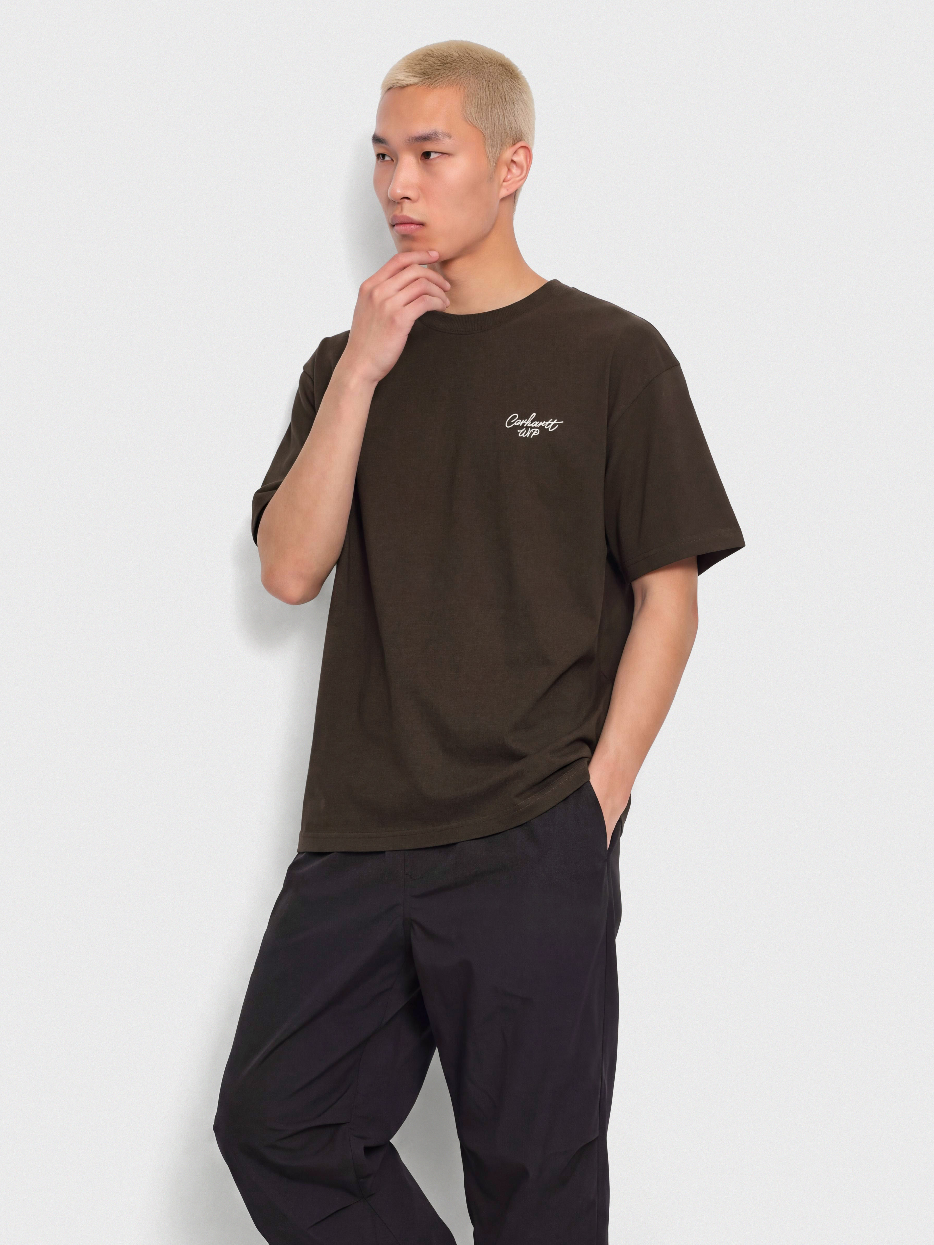 Tričko Carhartt WIP Signature Script (tobacco/natural)