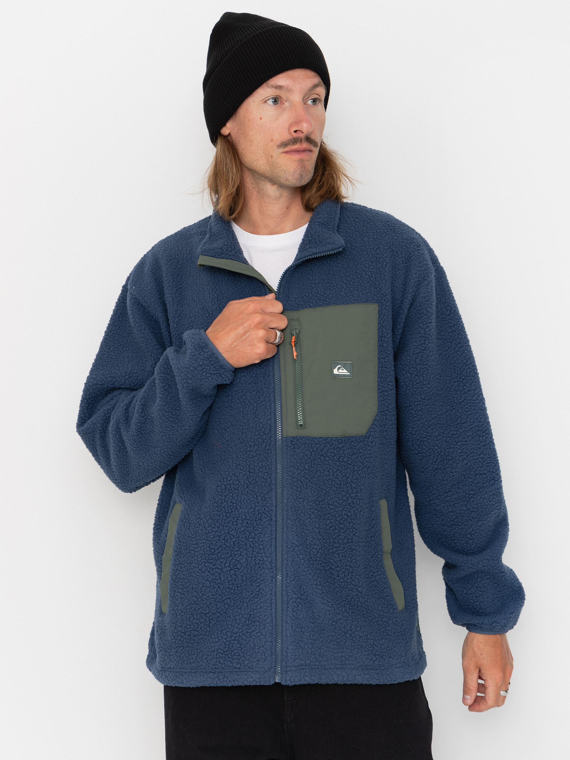Fleecovu00e1 mikina Quiksilver Clean Coast Fz (dark denim)