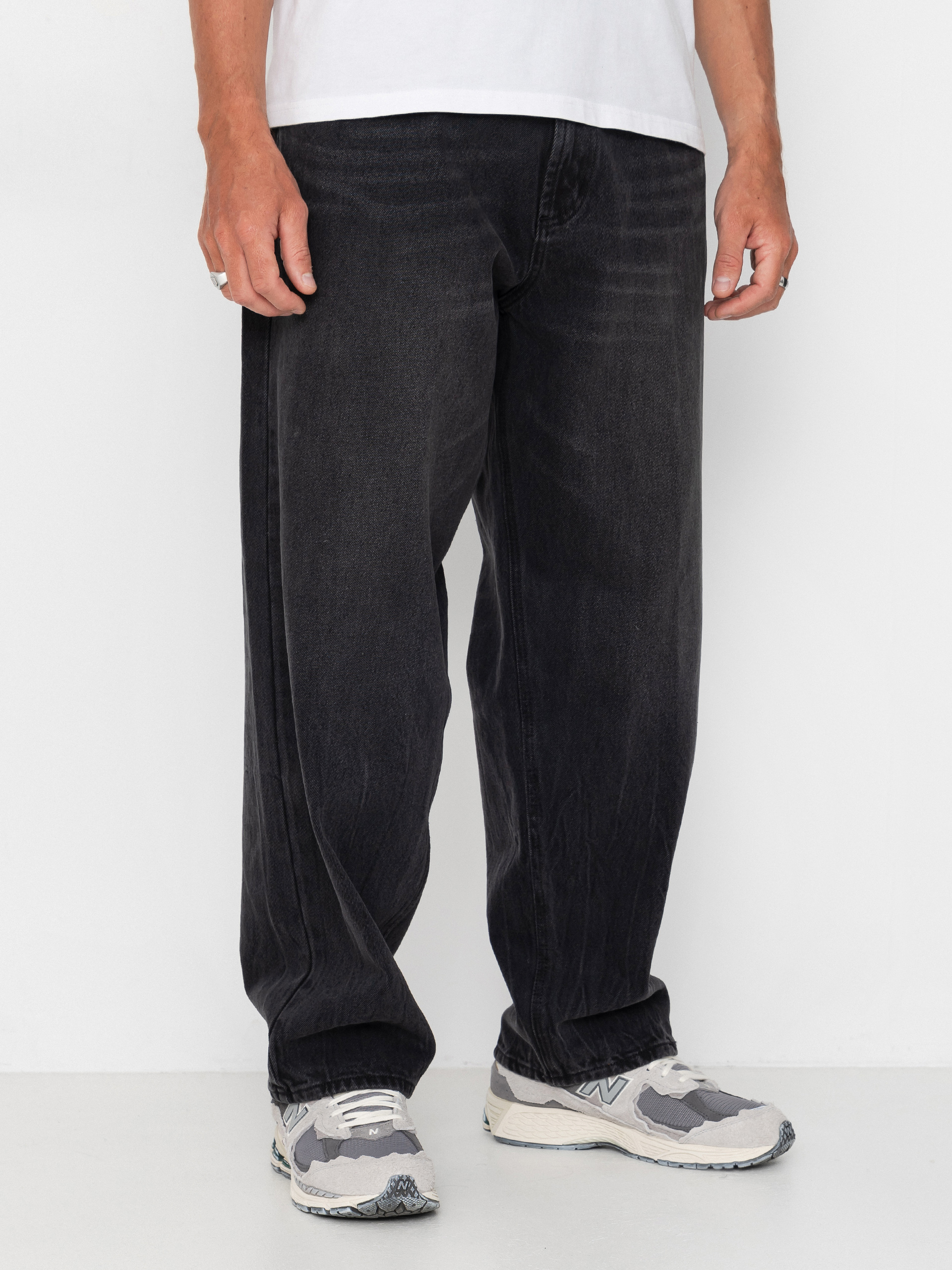 Kalhoty OBEY Bigwig Baggy Denim (heavy vintage black)