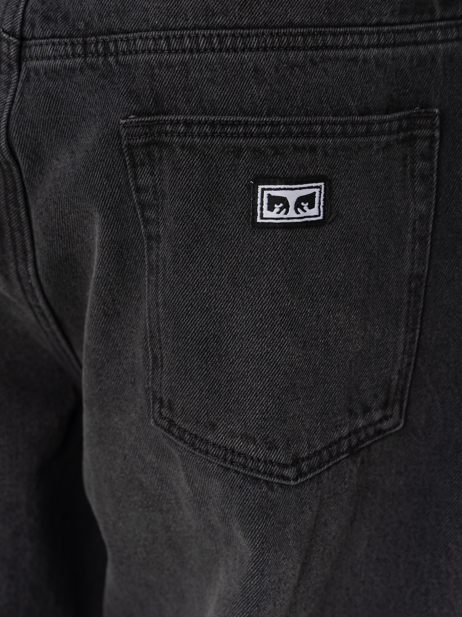 Kalhoty OBEY Bigwig Baggy Denim (heavy vintage black)