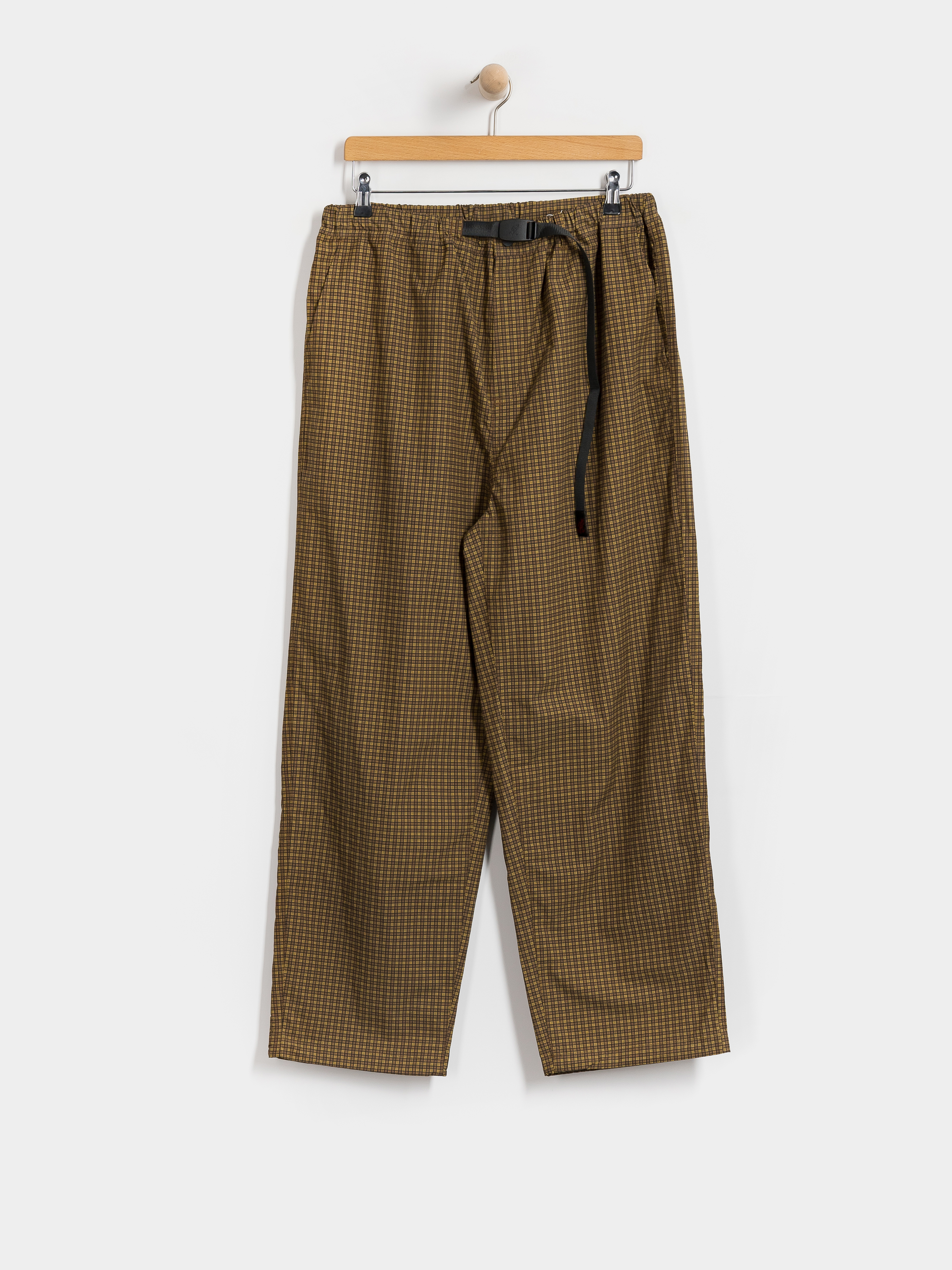 Kalhoty Gramicci Mini Check Nylon Pant (brown check)