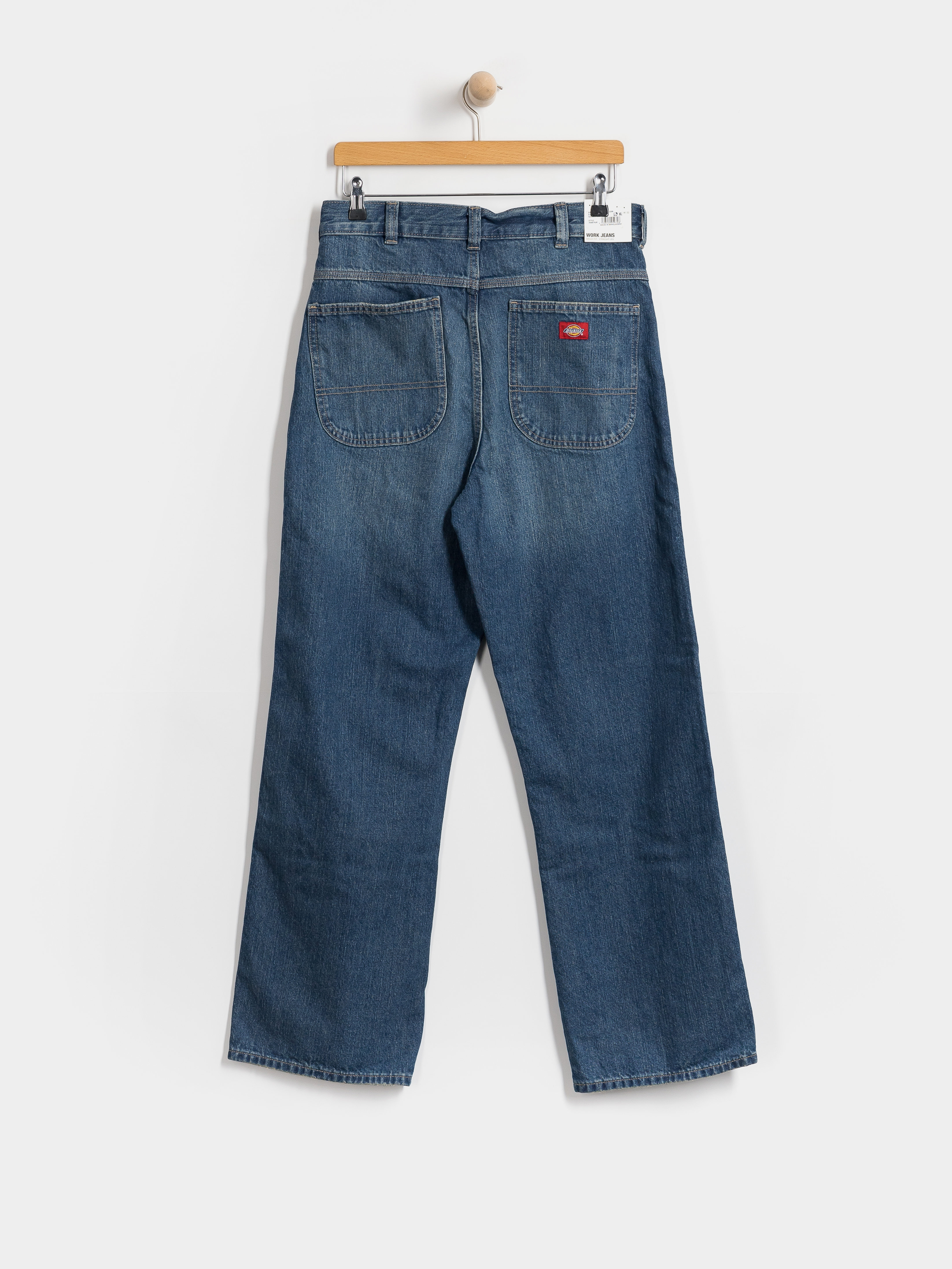 Kalhoty Dickies Springerville Baggy Straight Work Jeans (mid blue fade wash)