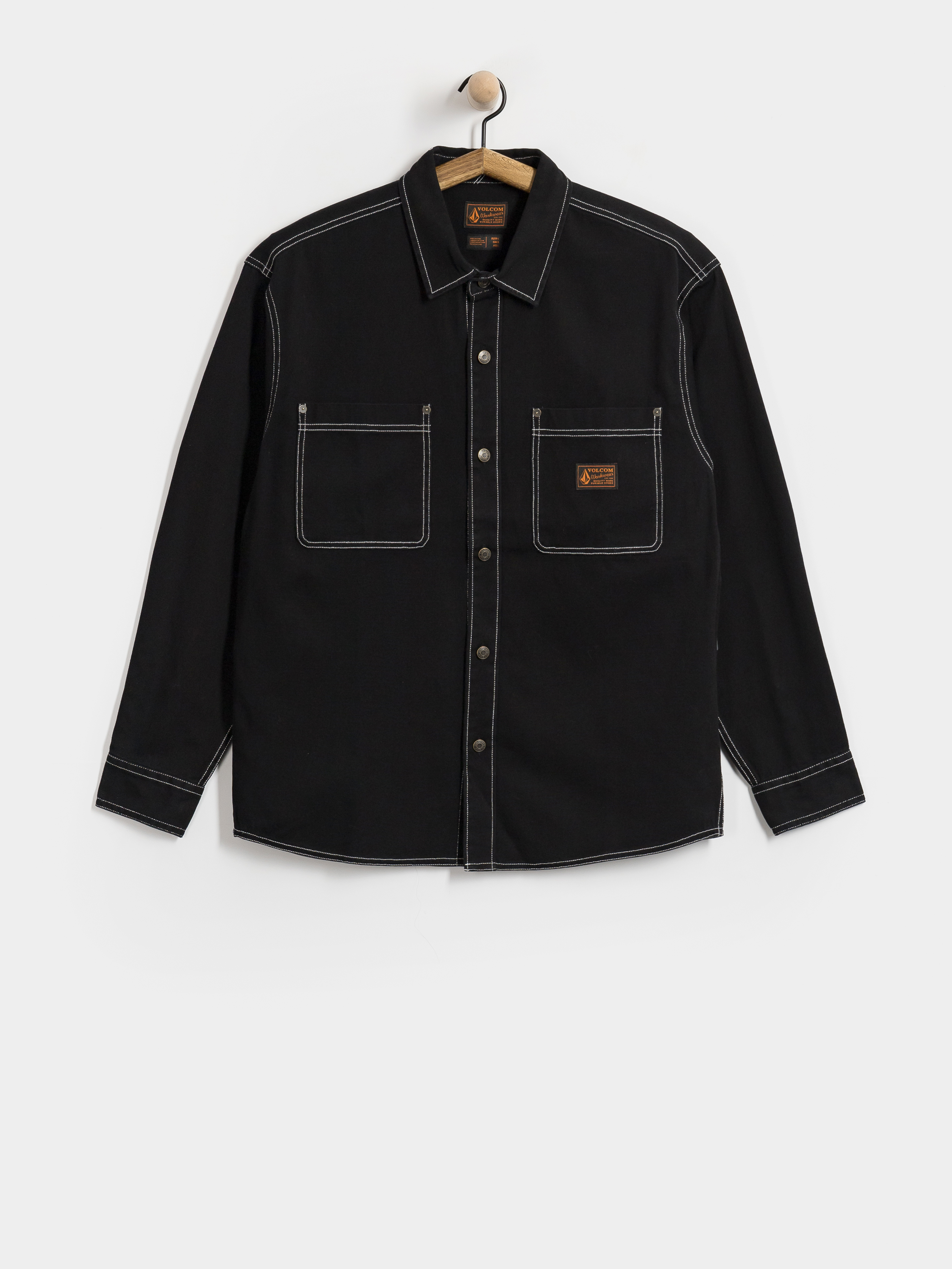 Košile Volcom Levelstone Ls (black white)