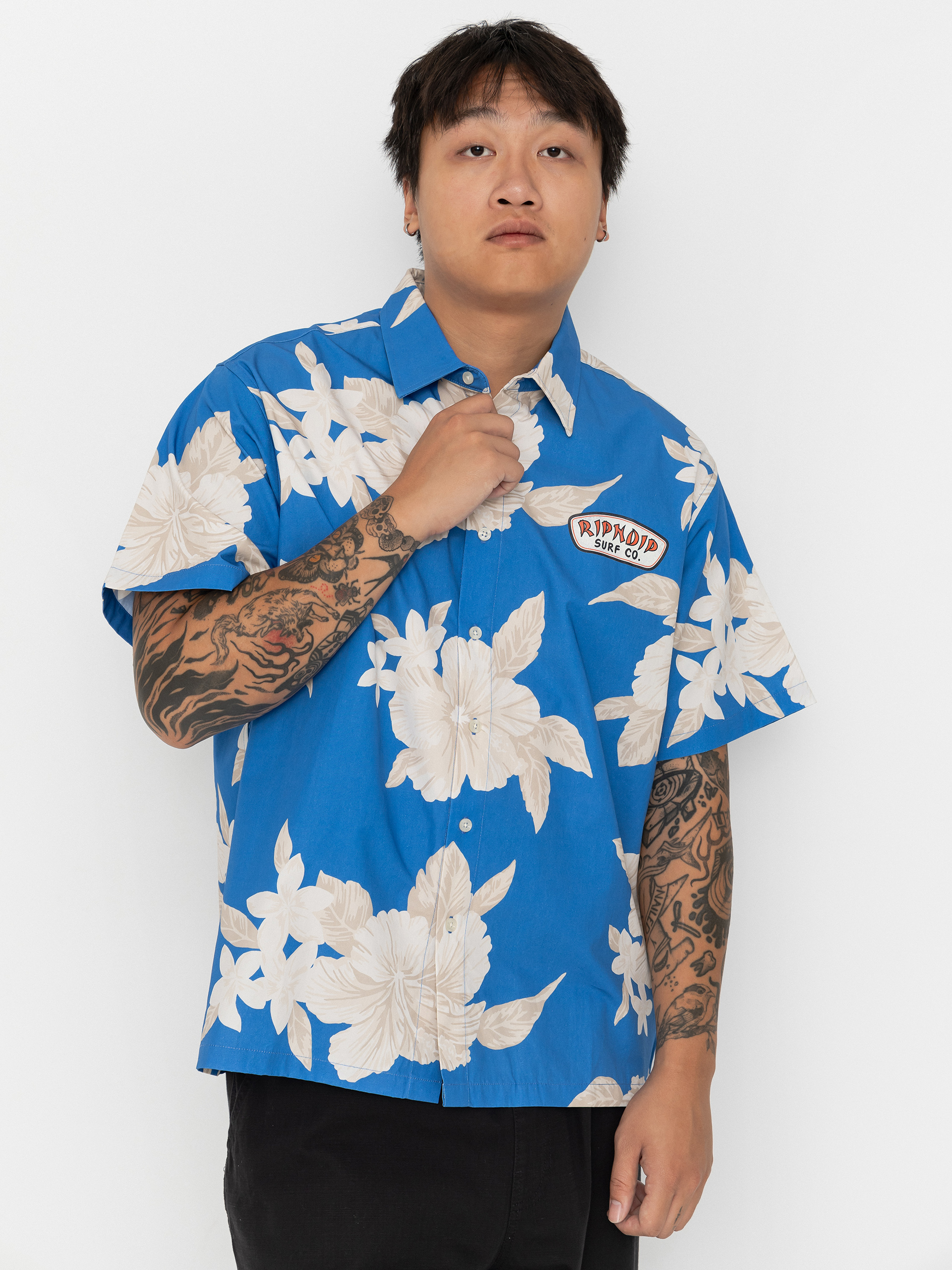 Košile RipNDip Surf Co (blue/cream)