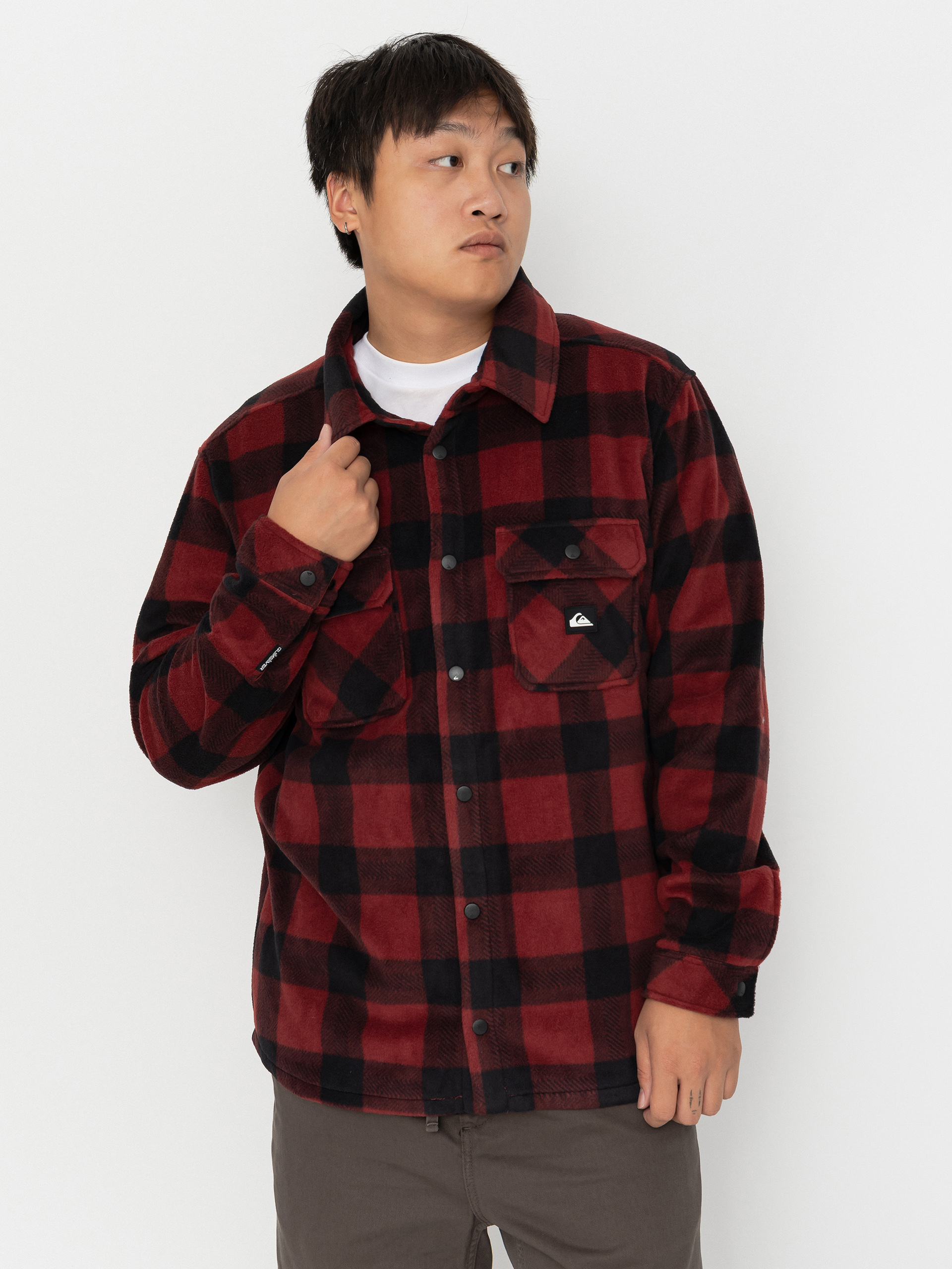Fleecovu00e1 mikina Quiksilver Venture Polar Fleece Shirt (venture polar oxblood)