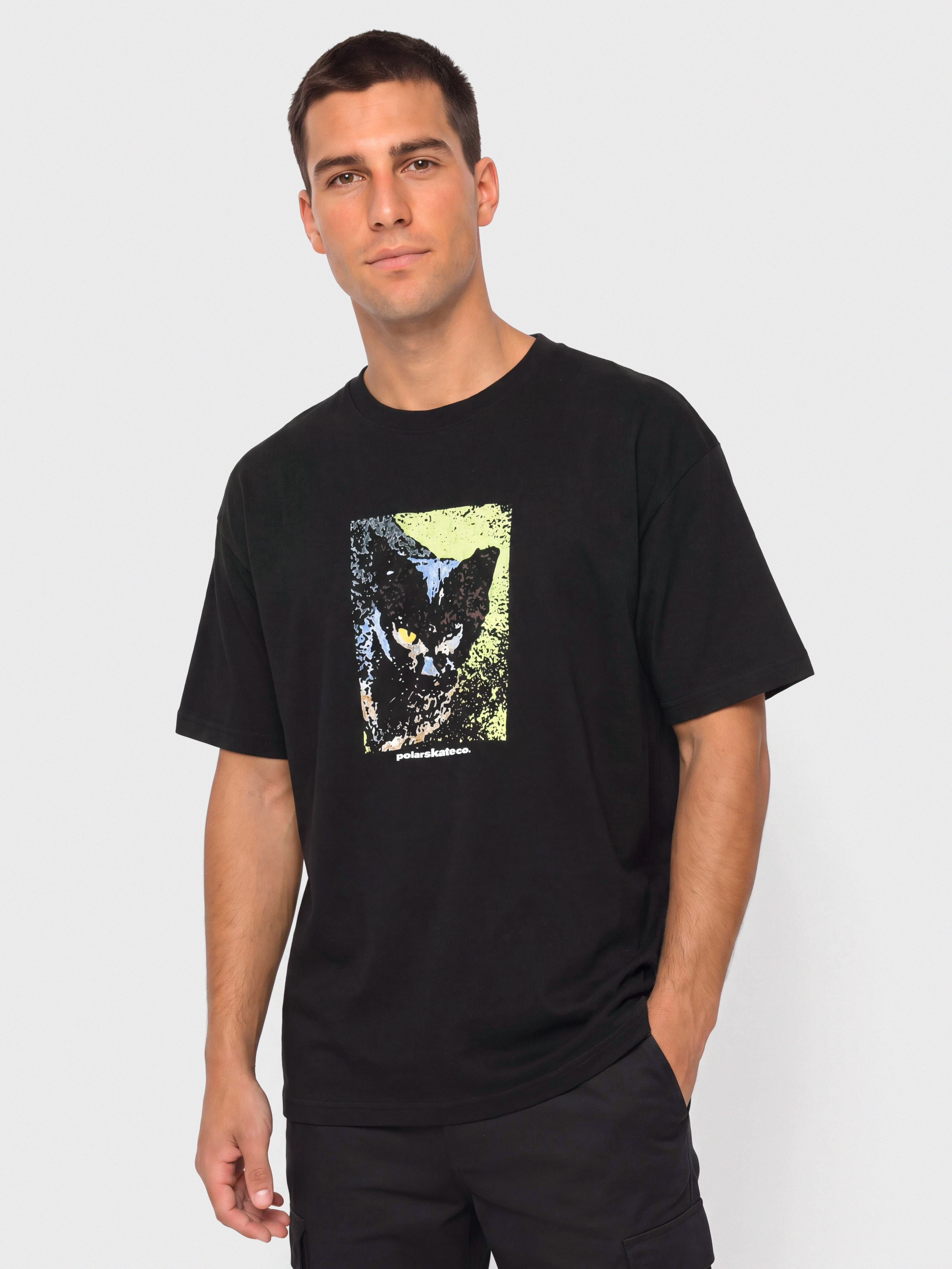 Tričko Polar Skate Cat (black)