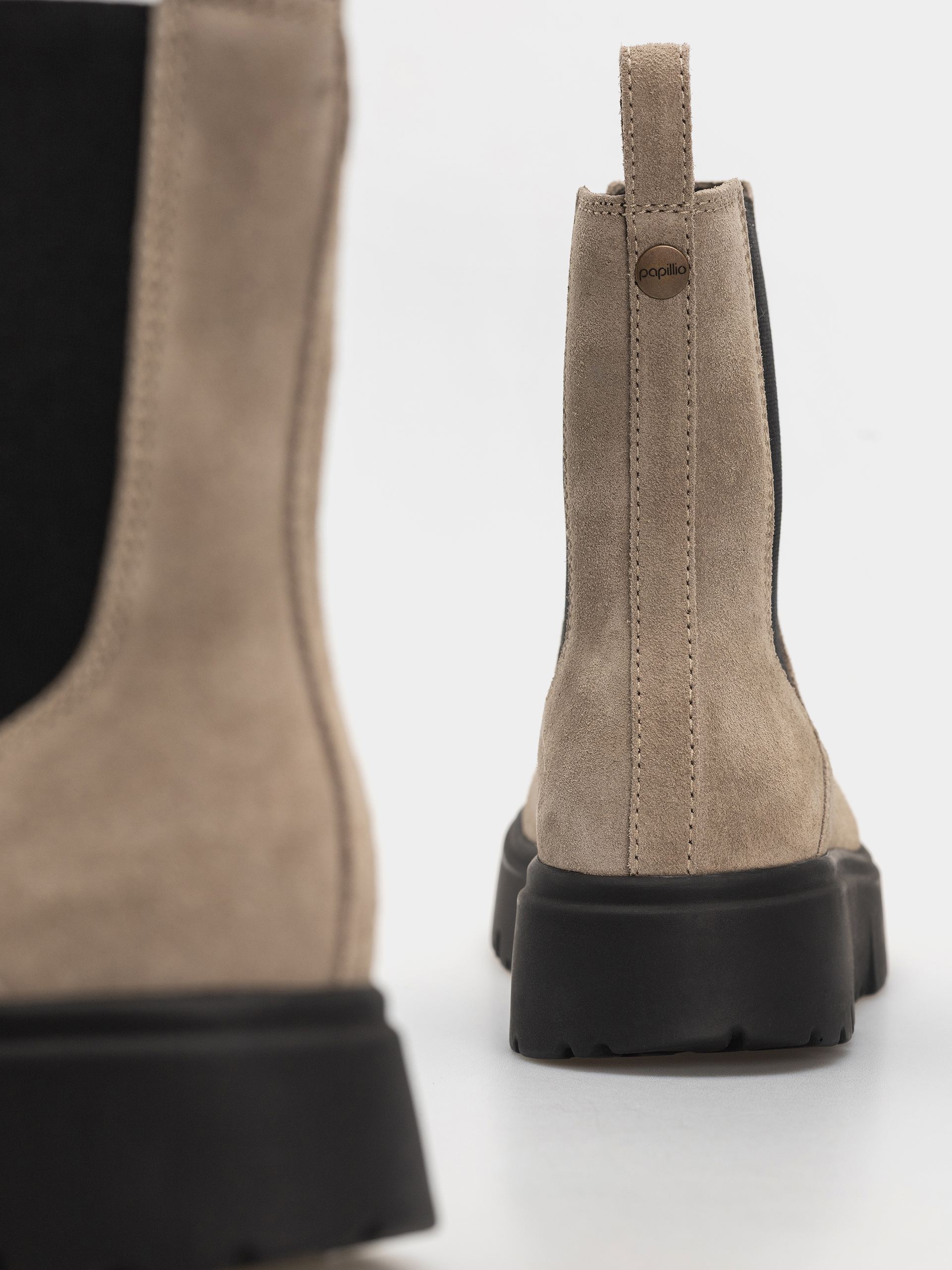 Boty Birkenstock Theda Chelsea Suede Leather Narrow Wmn (taupe)