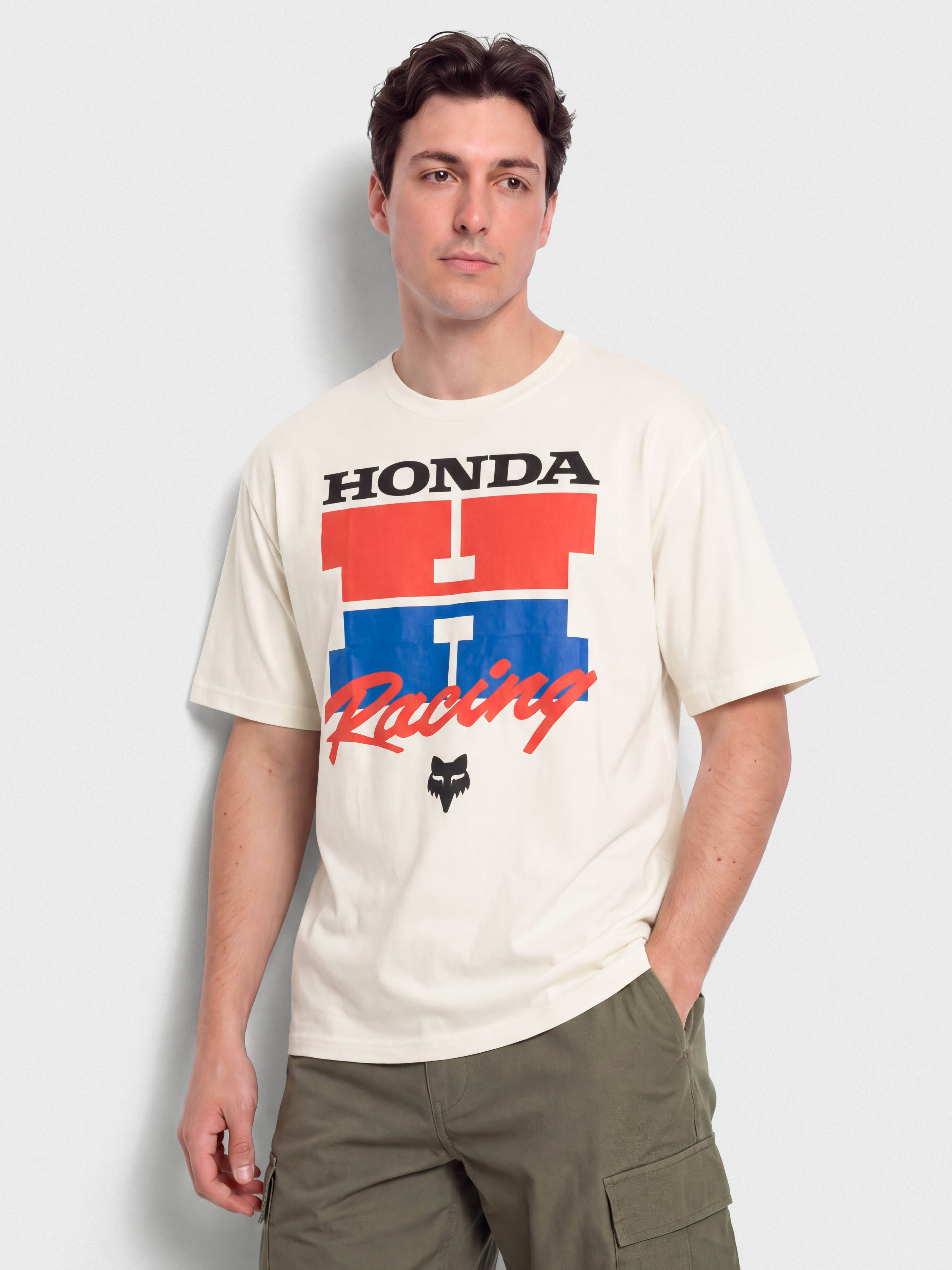 Tričko Fox Honda Midweight (off white)