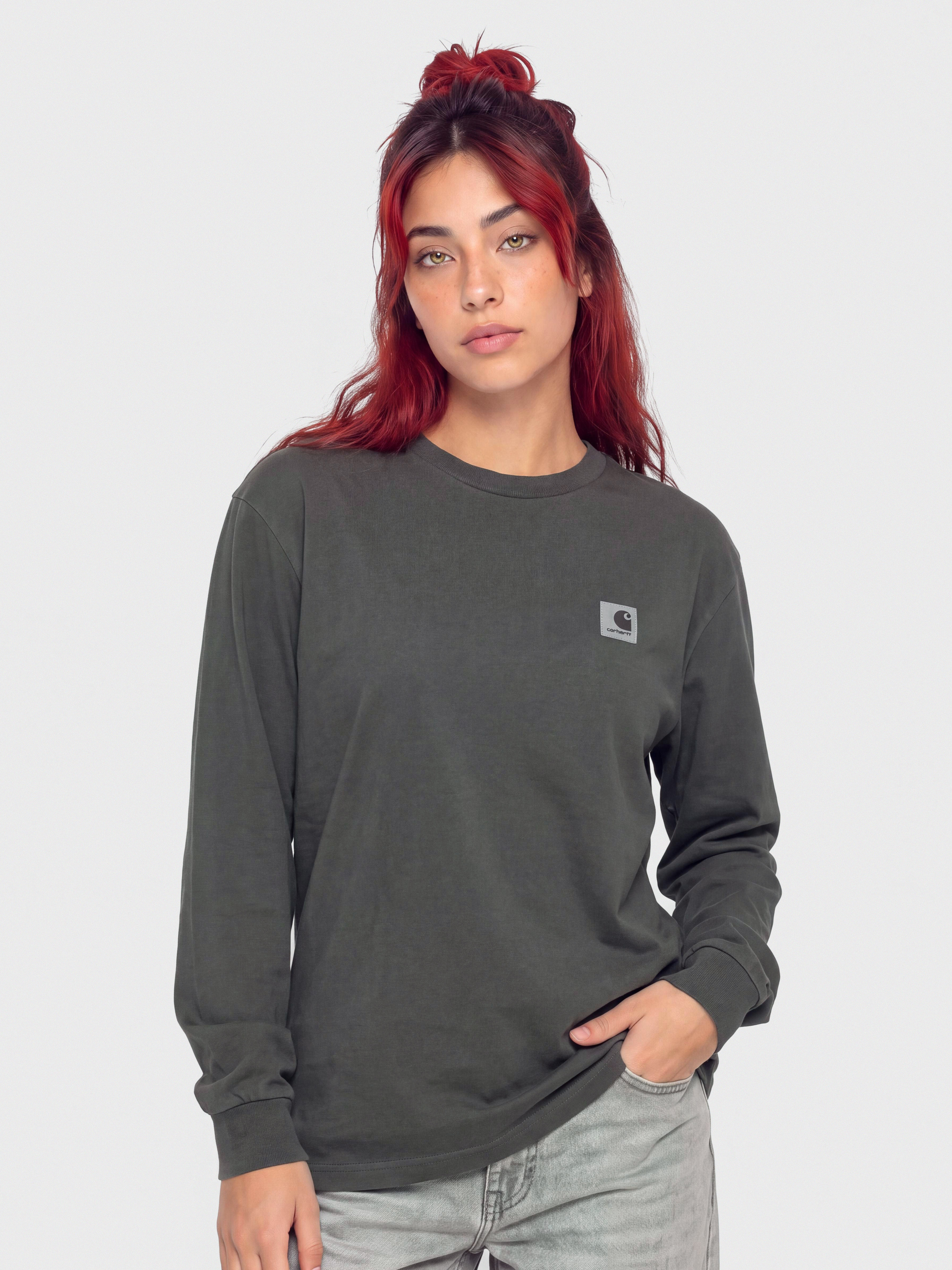 Triko Carhartt WIP Nelson Wmn (black/garment dyed)