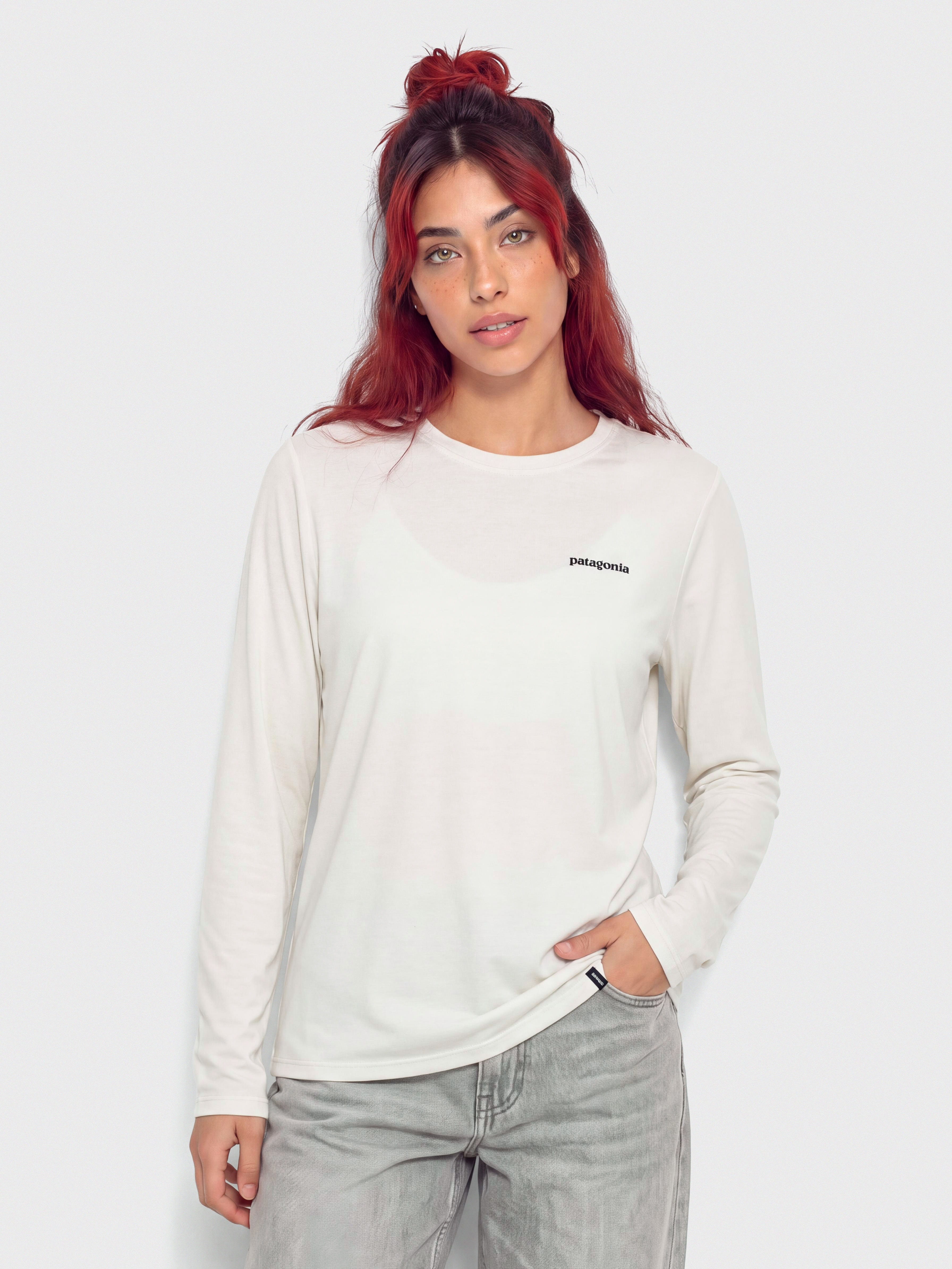Triko Patagonia Cap Cool Daily Boardshort Logo Wmn (dyno white)