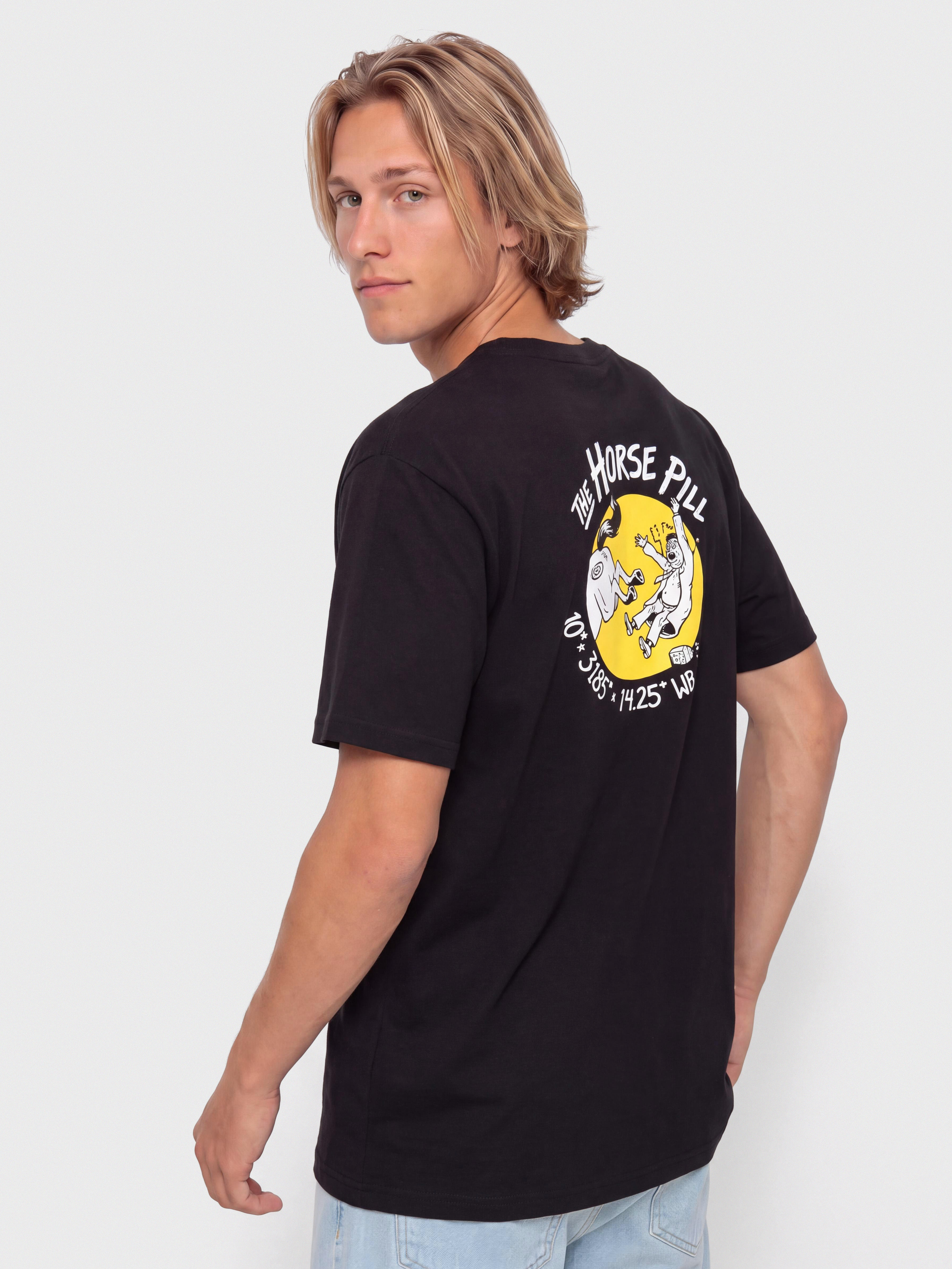 Tričko Antihero Horse Pill (black w/yellow&white prints)