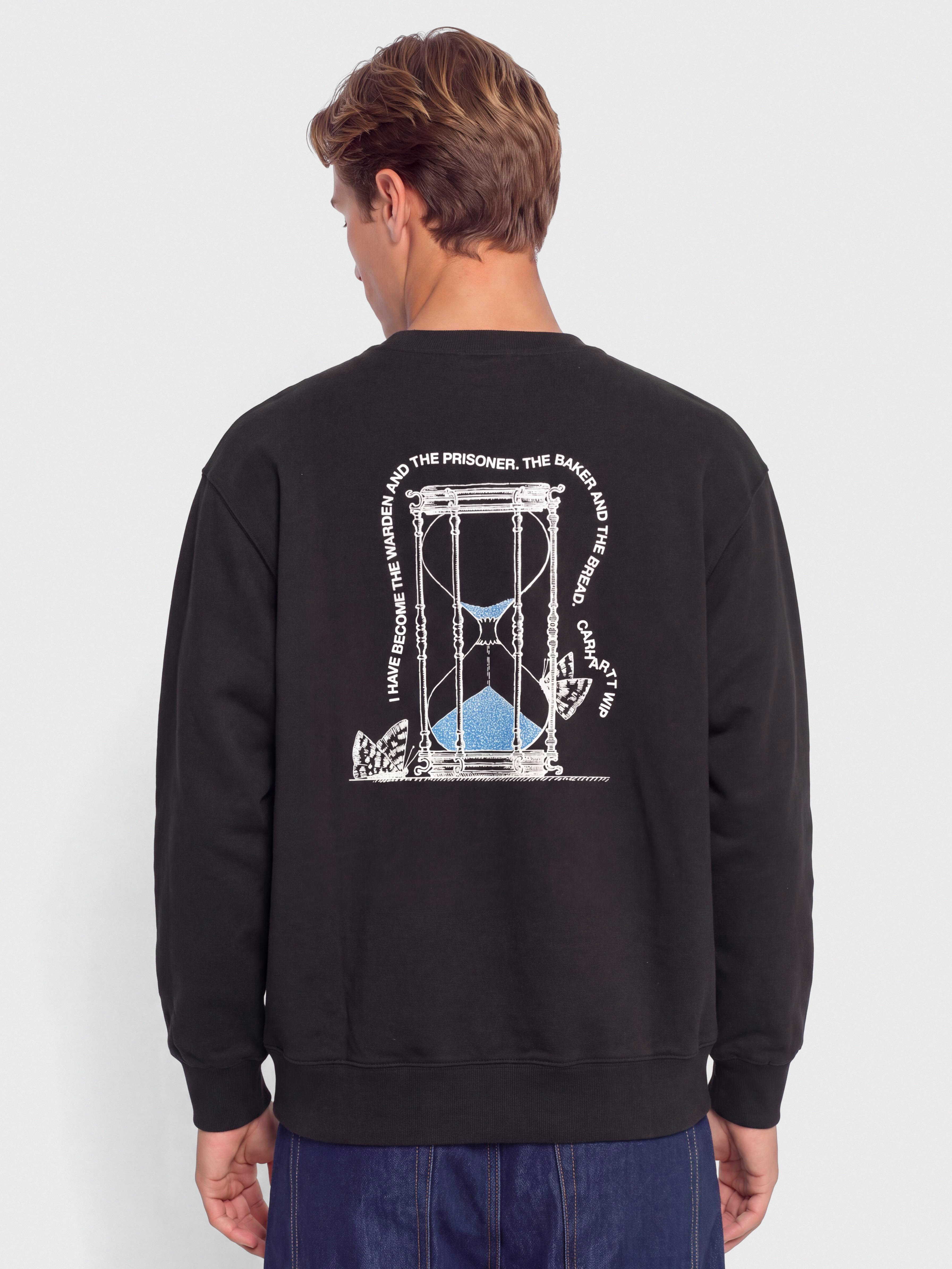 Mikina Carhartt WIP Hourglass (black/stone washed)