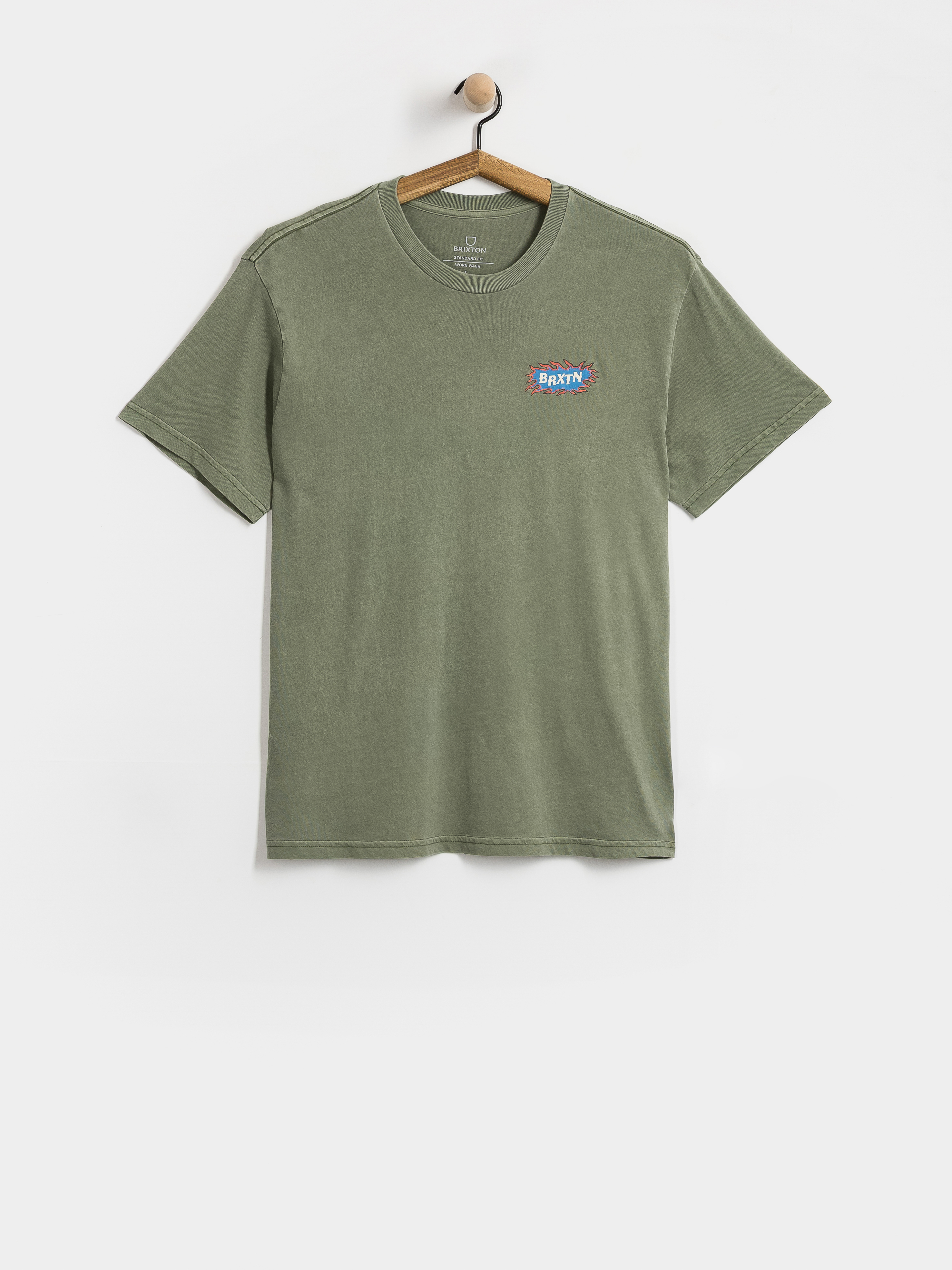 Tričko Brixton Blazing Stnd (olive surplus worn wash)