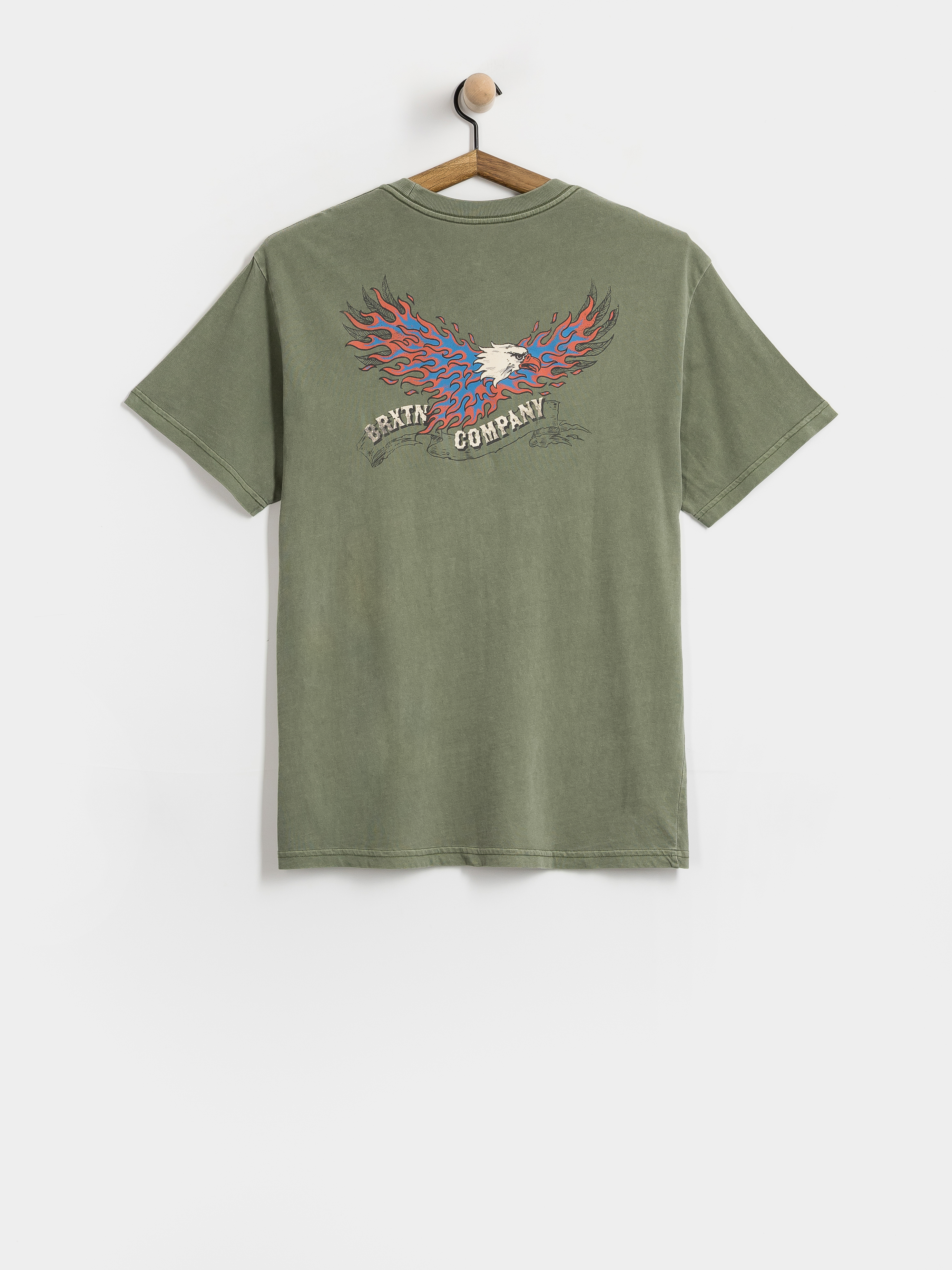 Tričko Brixton Blazing Stnd (olive surplus worn wash)