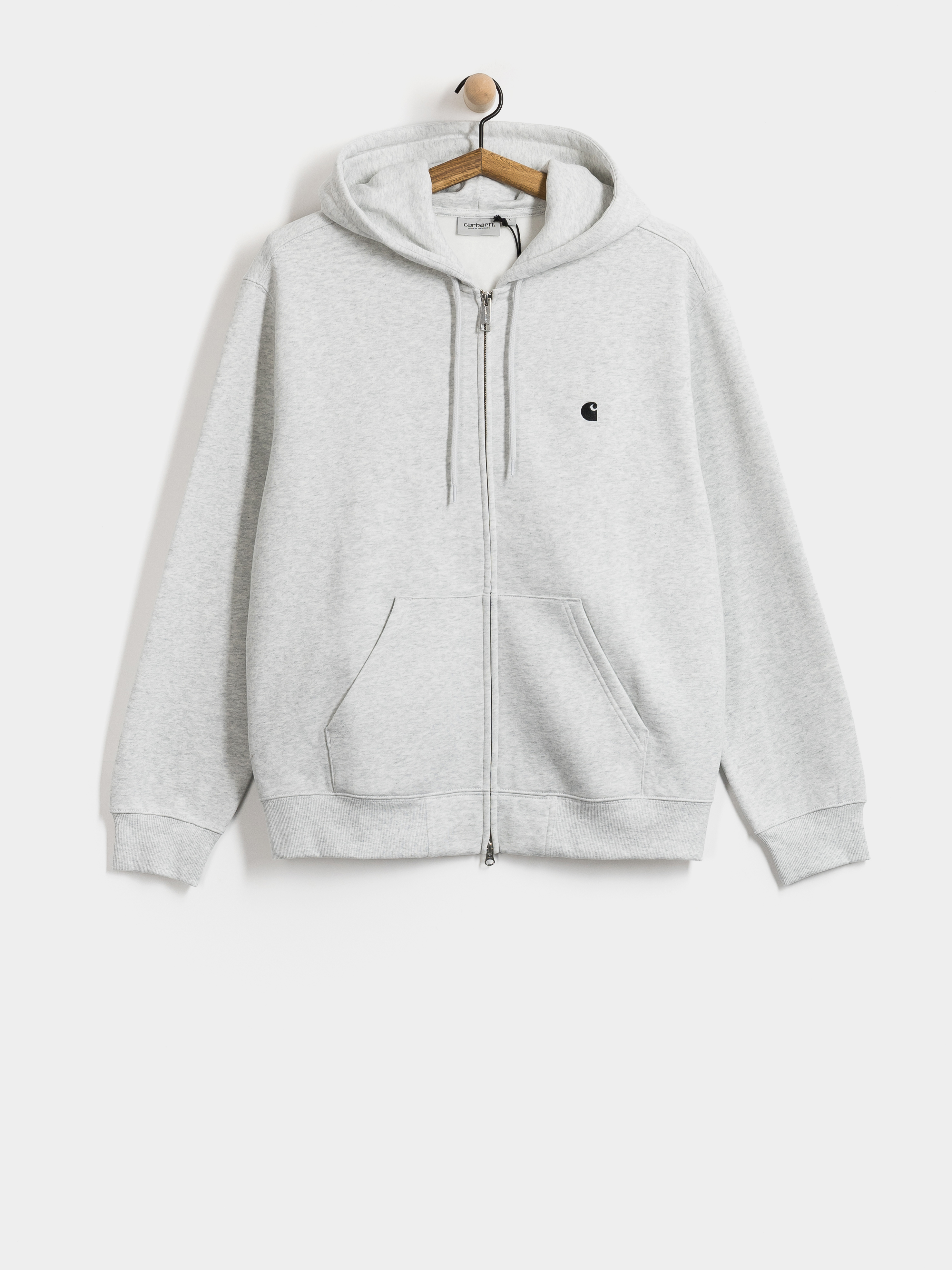 Mikina s kapucí Carhartt WIP Mack ZHD (ash heather/black)