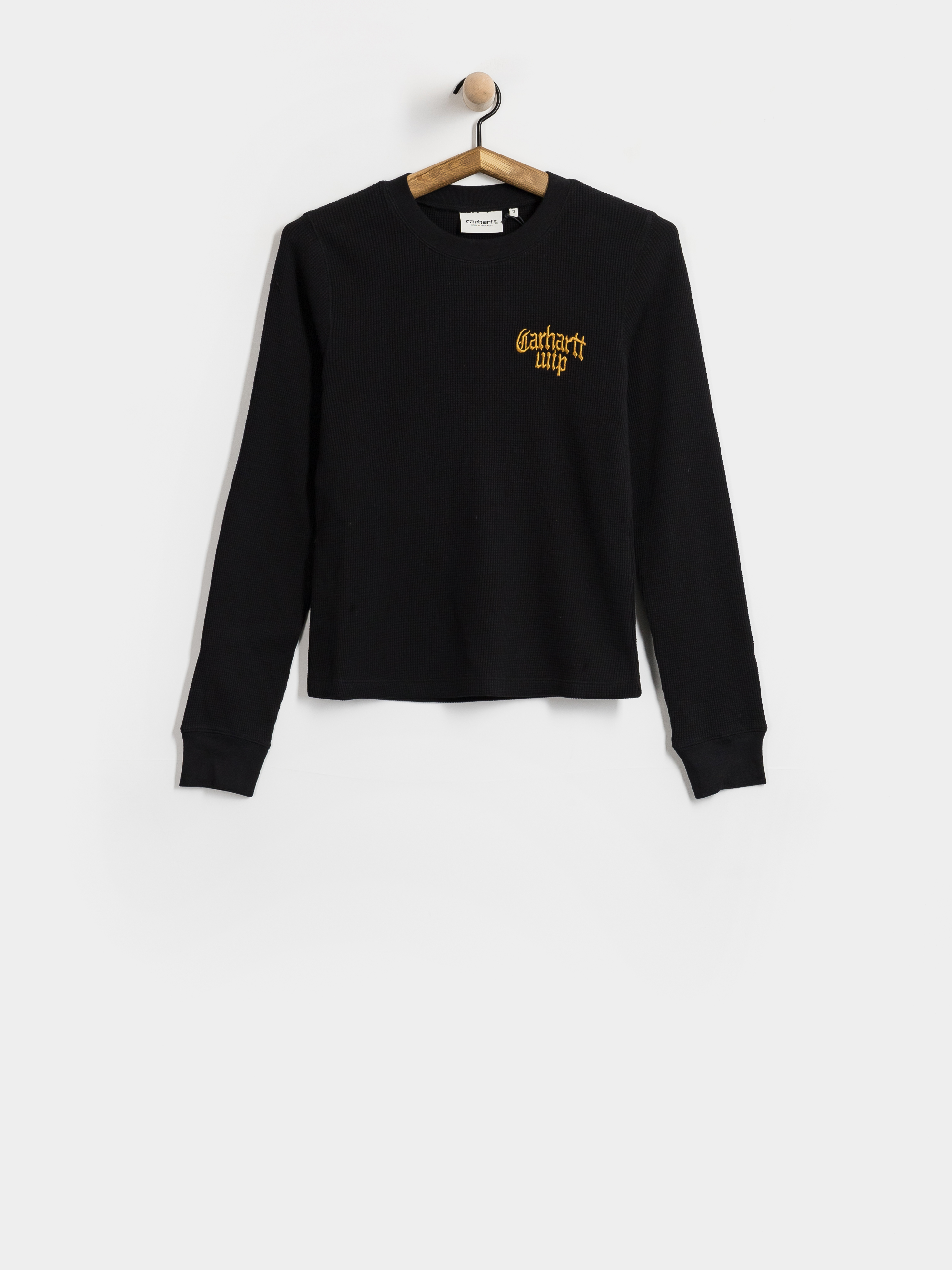 Triko Carhartt WIP Blackletter Waffle T S Wmn (black/yellow)