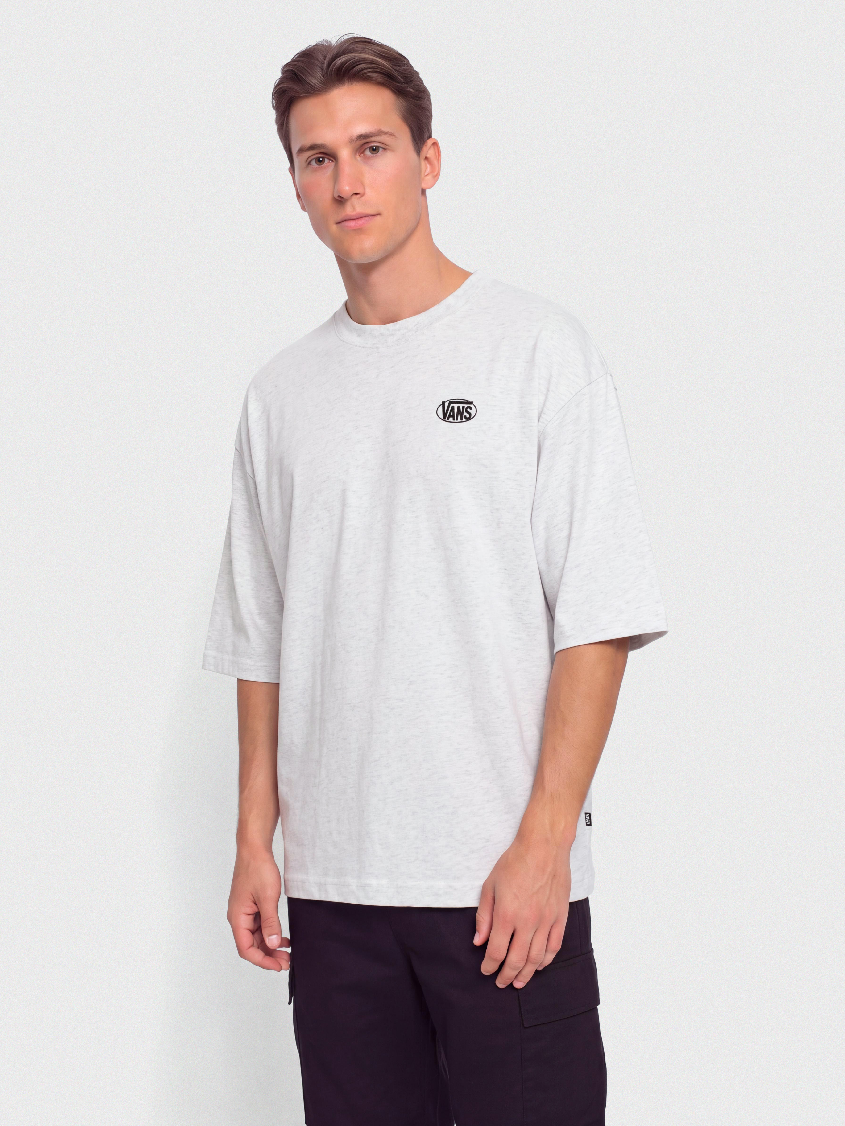 Tričko Vans Oval Logo Loose (light grey heat)
