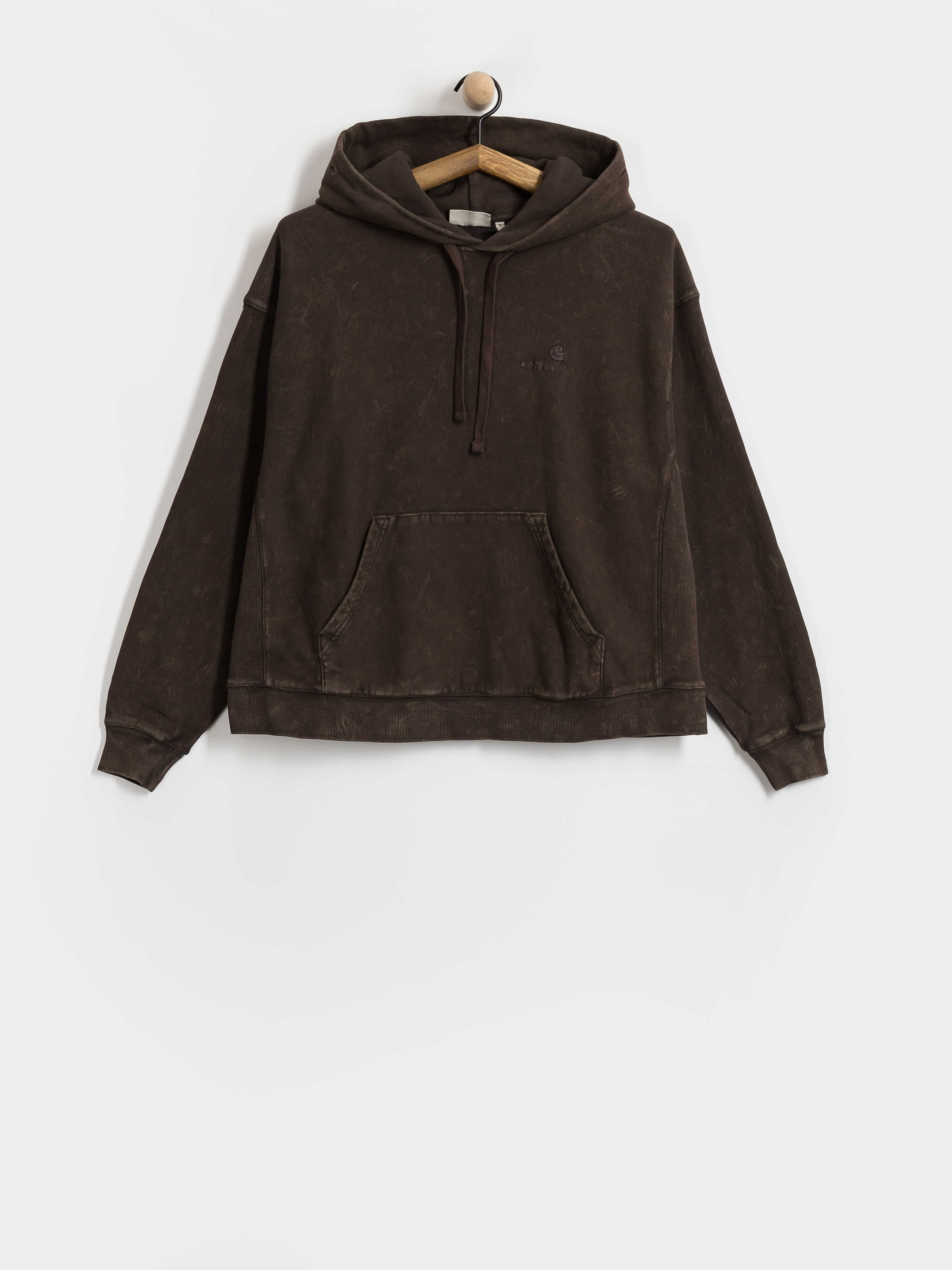 Mikina s kapucí Carhartt WIP Lambert HD Wmn (tobacco/moon wash)