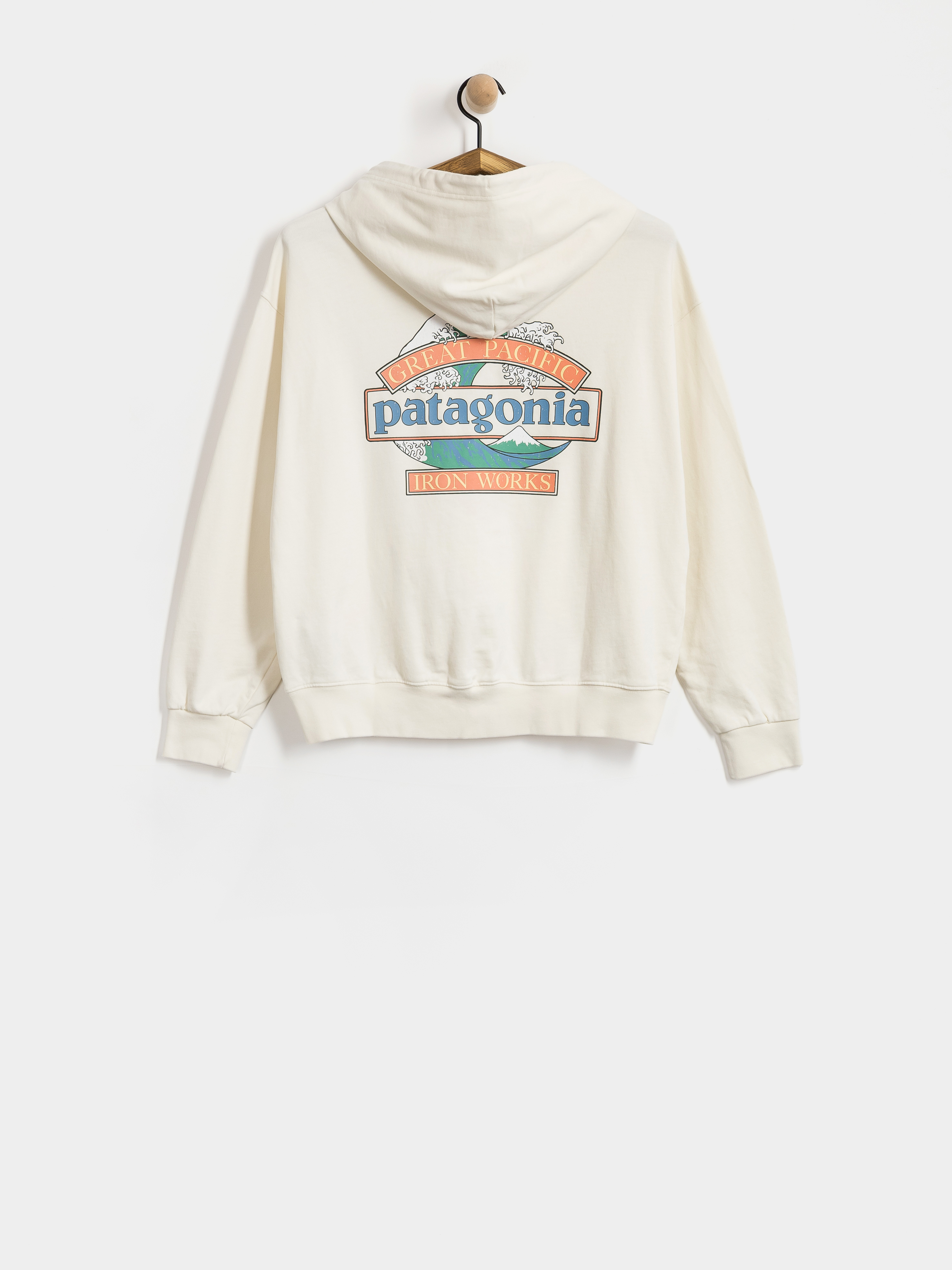 Mikina s kapucí Patagonia Great Waves Daily HD Wmn (wool white)