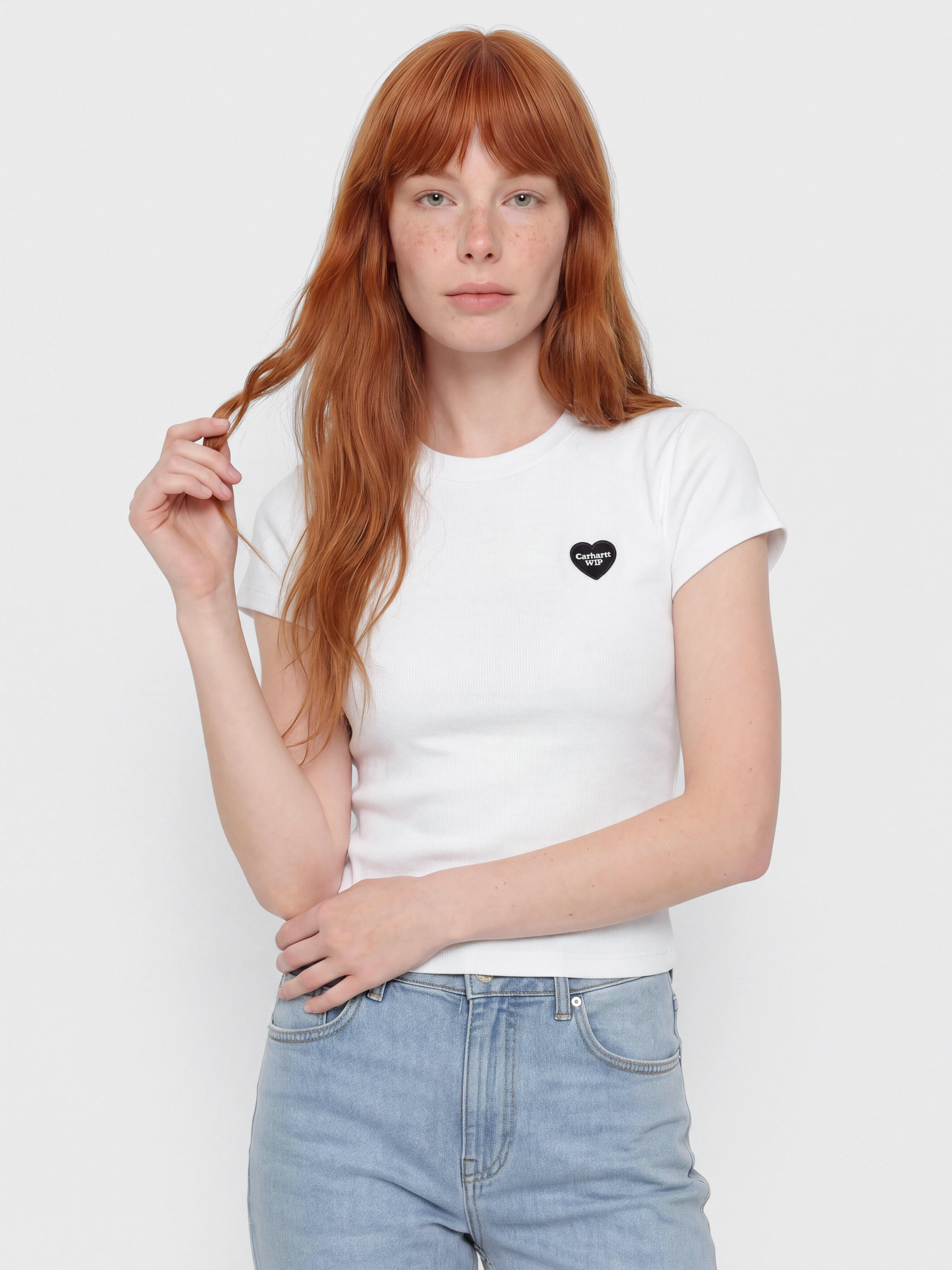 Tričko Carhartt WIP Small Heart Patch Wmn (white/black)