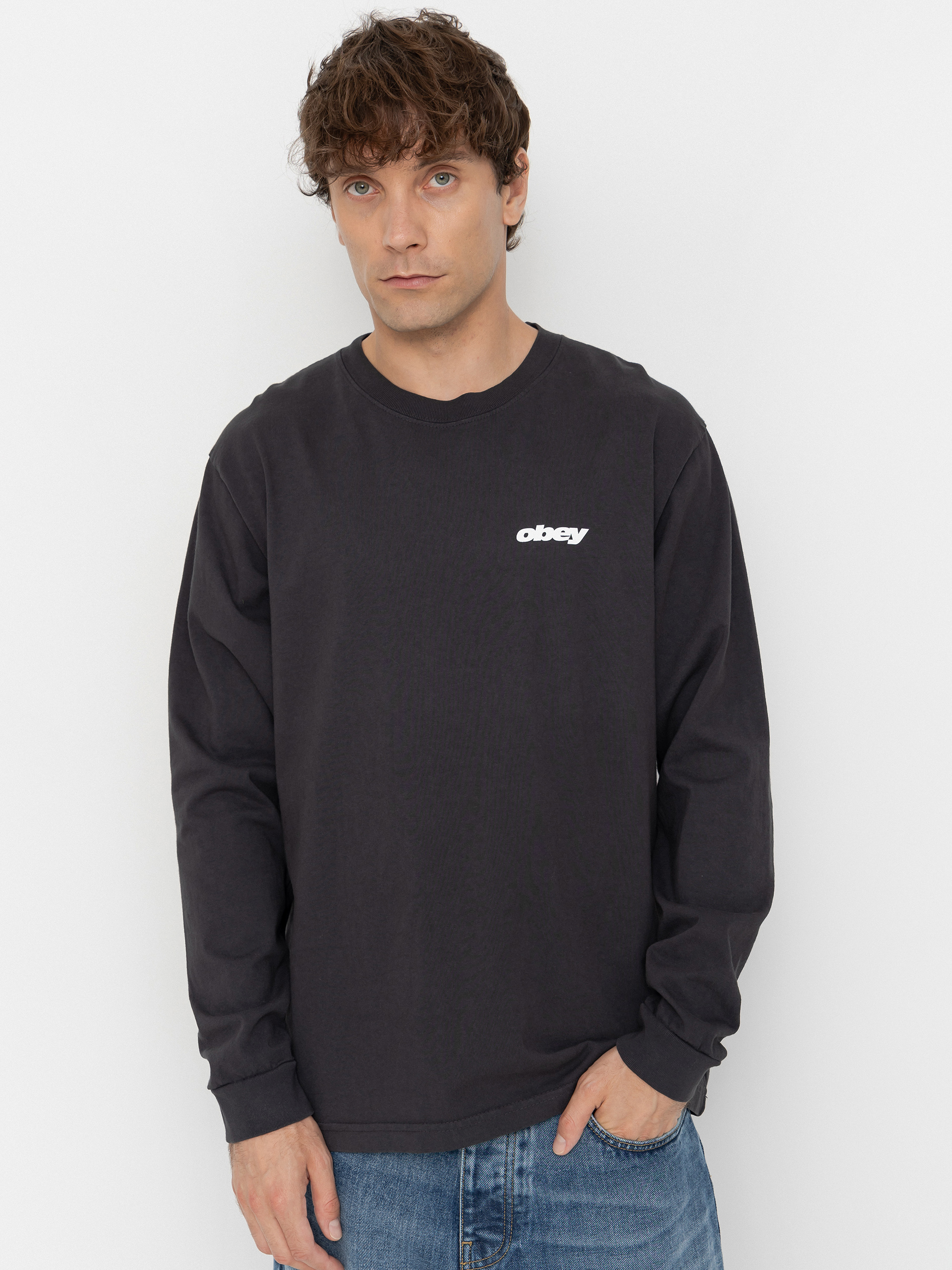 Triko OBEY Vhs (pigment true vintage black)