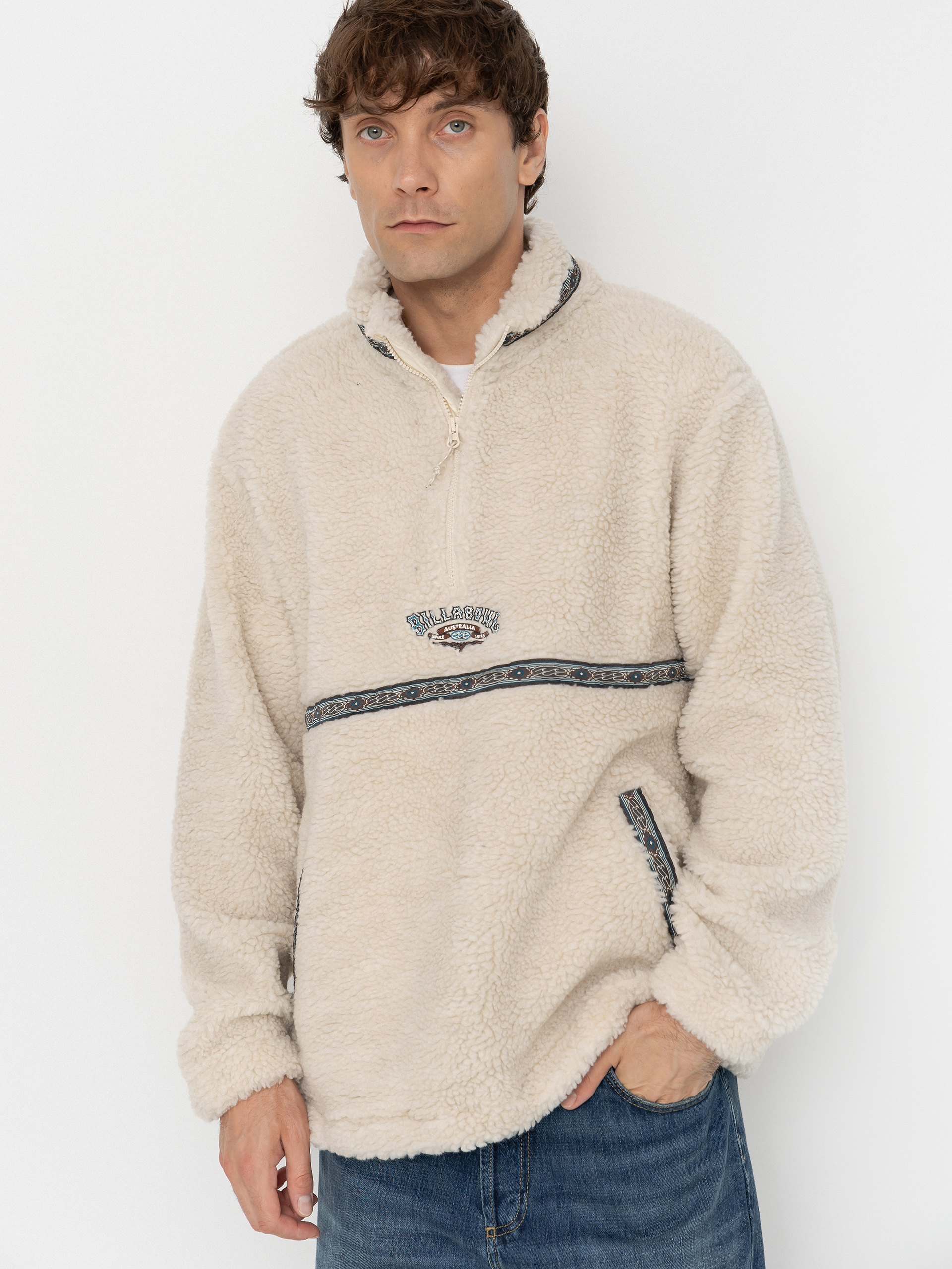 Fleecová mikina Billabong Tombstone Half Zip (oatmeal)