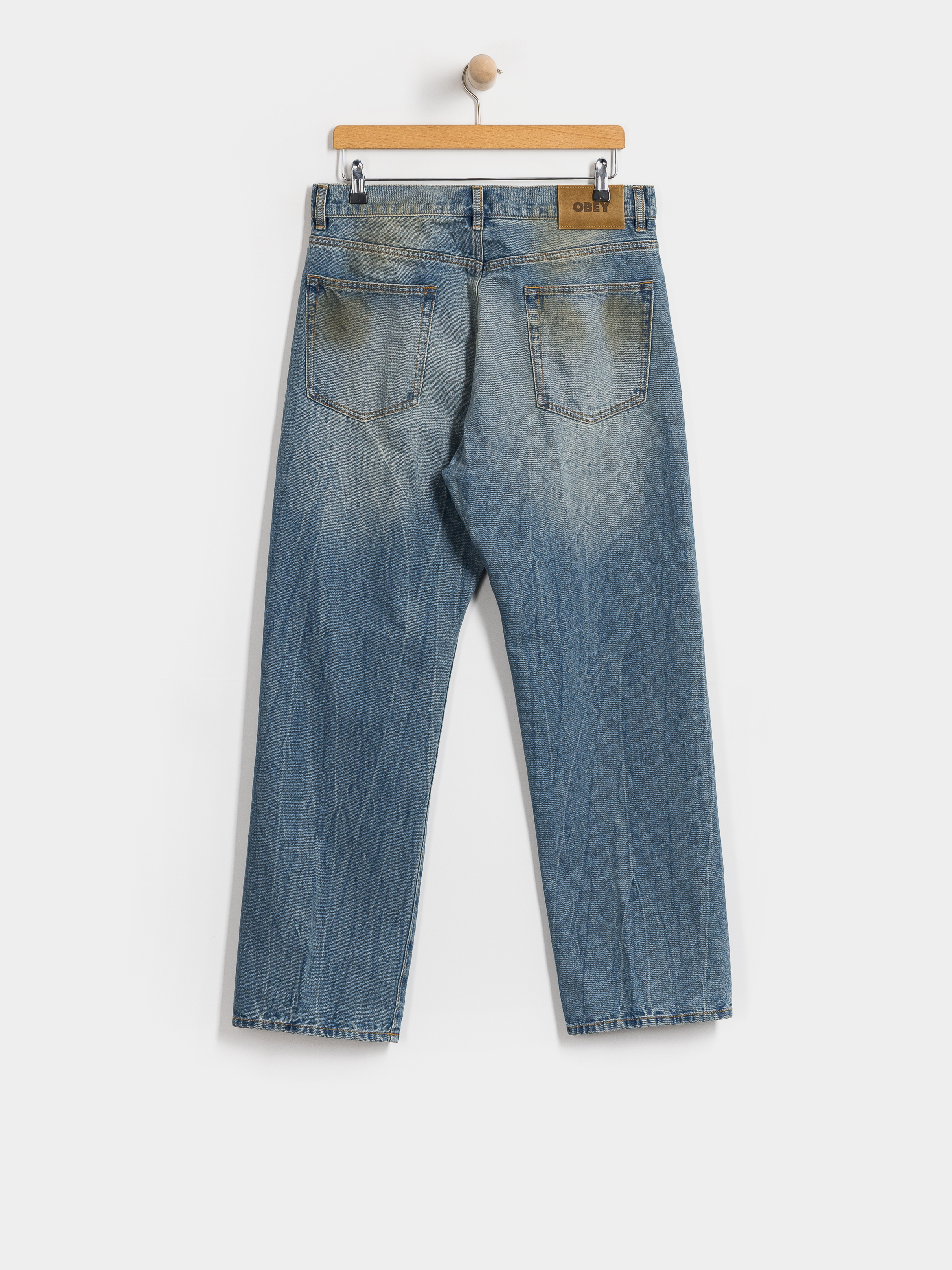 Kalhoty OBEY Nelson Straight Denim (garage wash indigo)