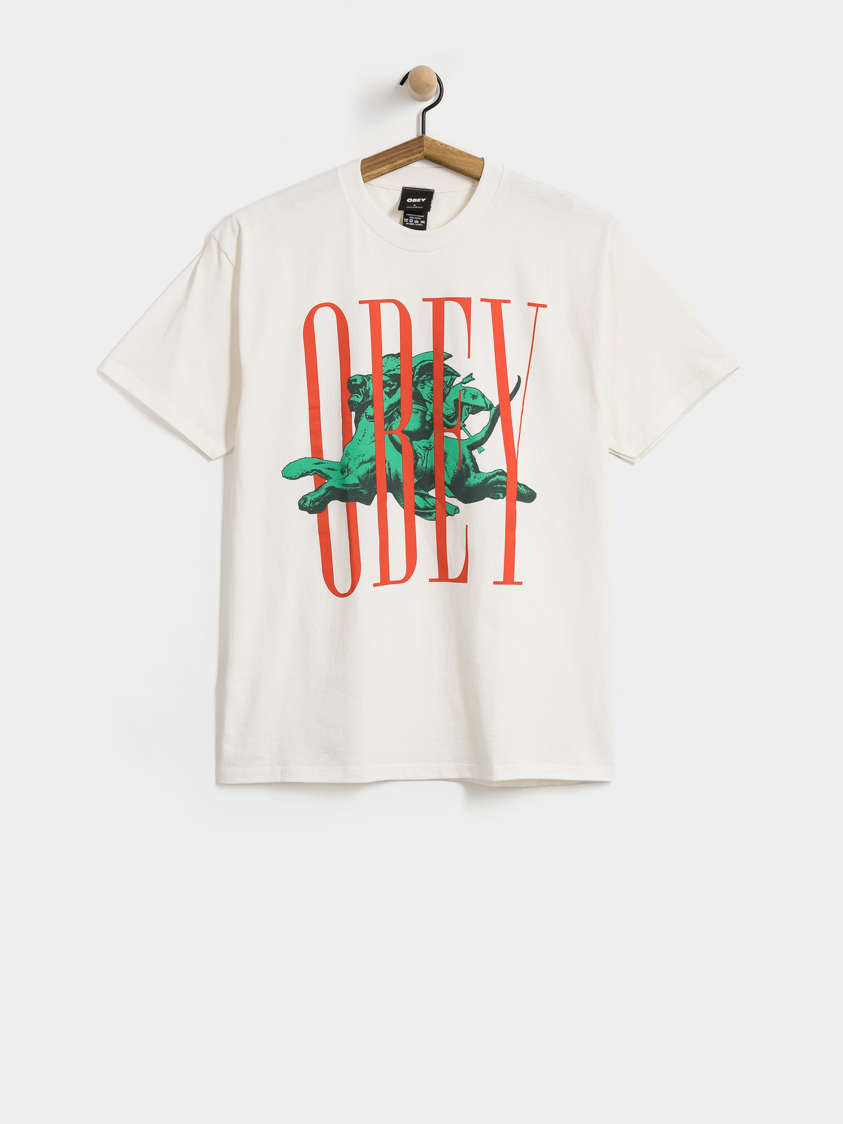 Tričko OBEY Pillars (vintage white)
