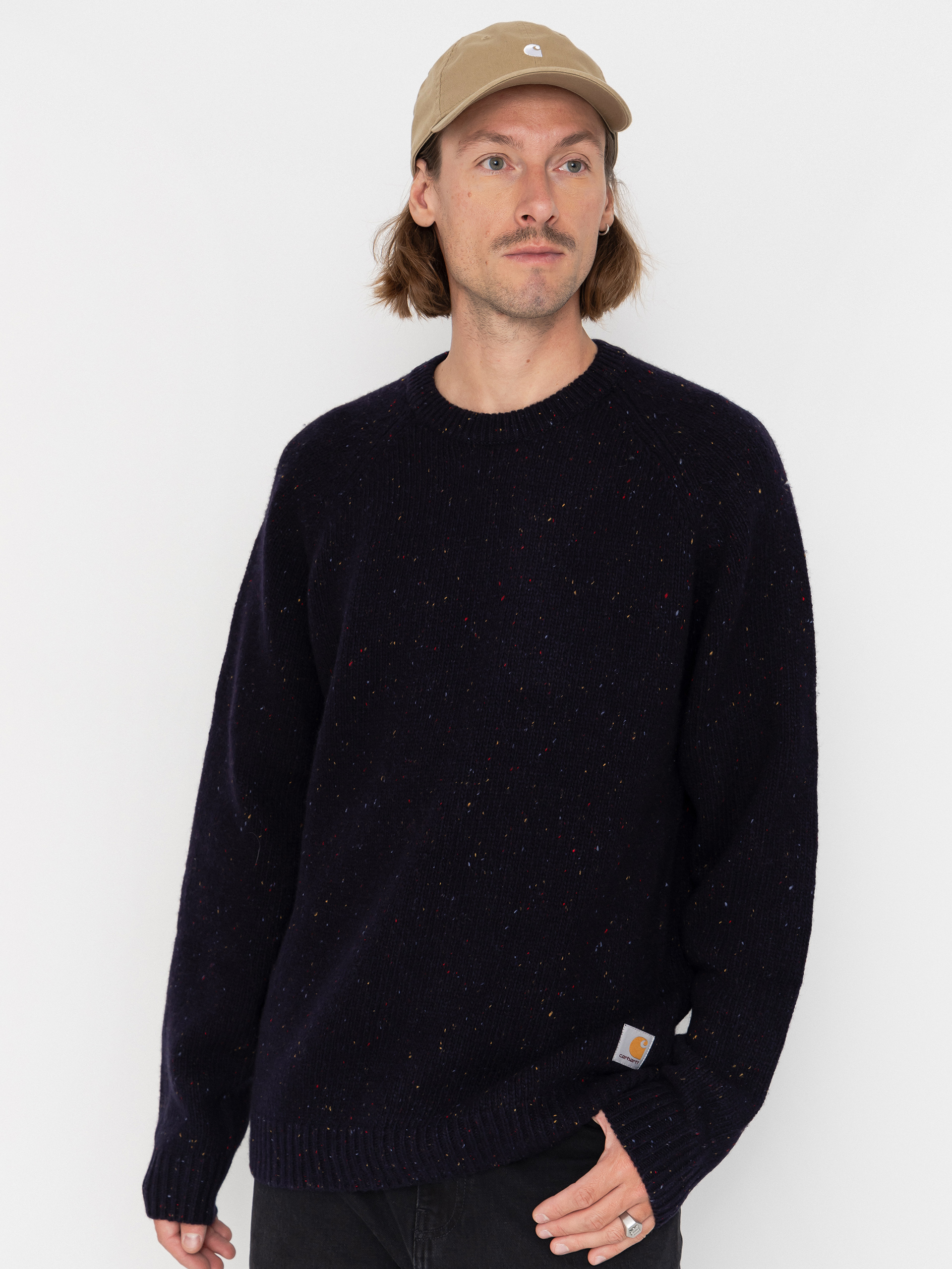 Svetr Carhartt WIP Anglistic (speckled dark navy)