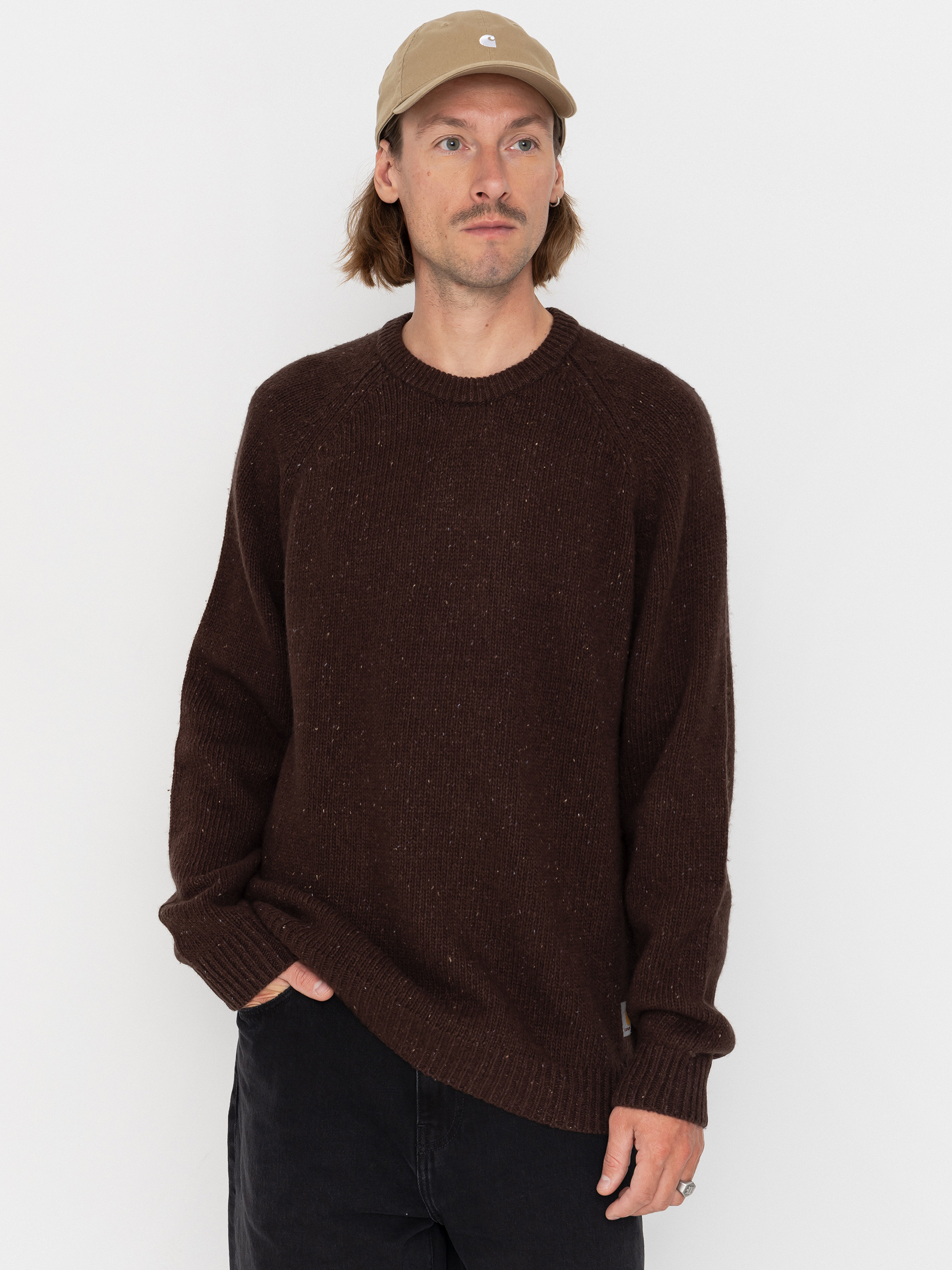 Svetr Carhartt WIP Anglistic (speckled tobacco)