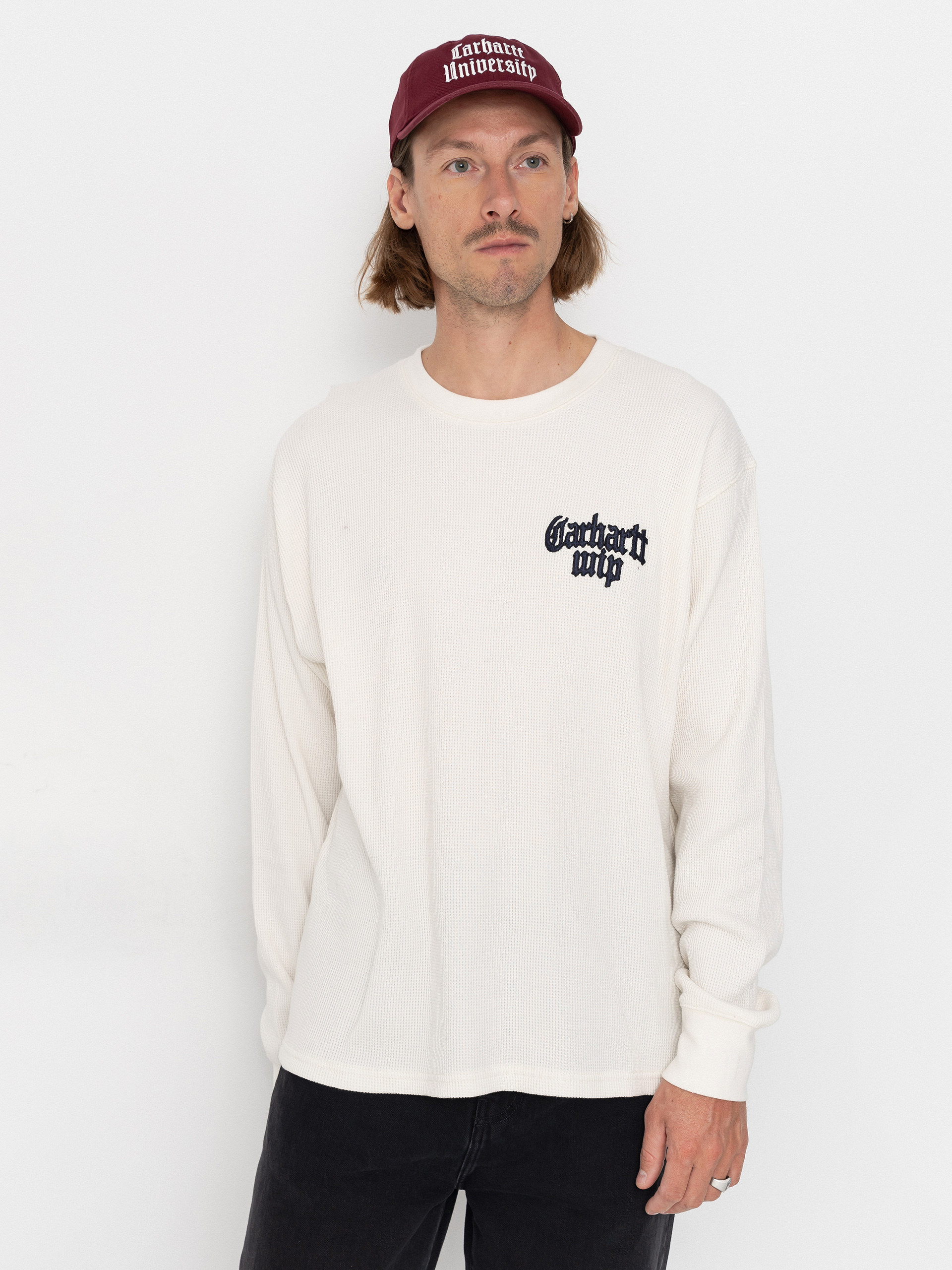 Triko Carhartt WIP Blackletter Waffle (wax/black)