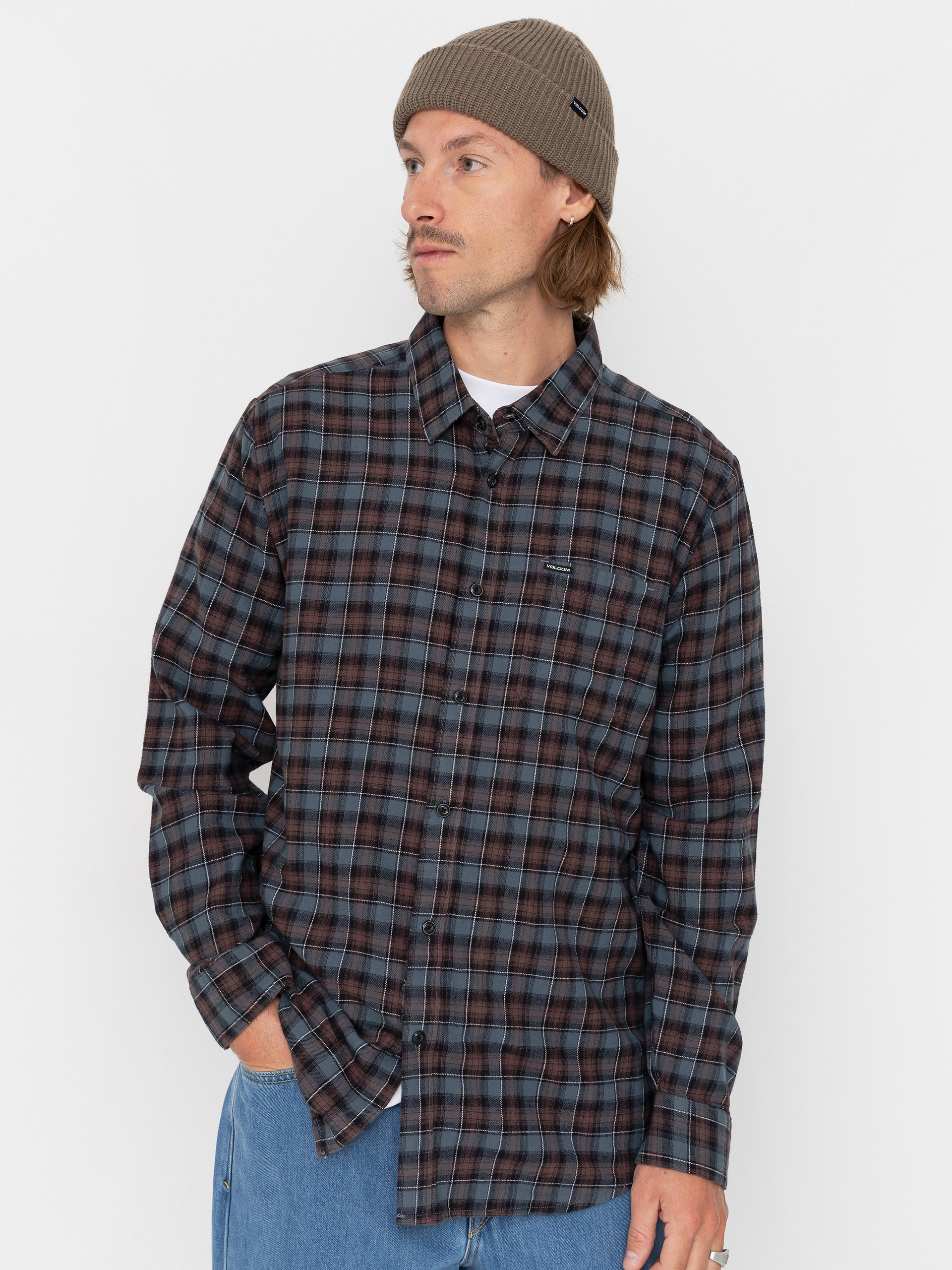 Košile Volcom Caden Plaid Ls (raisin)