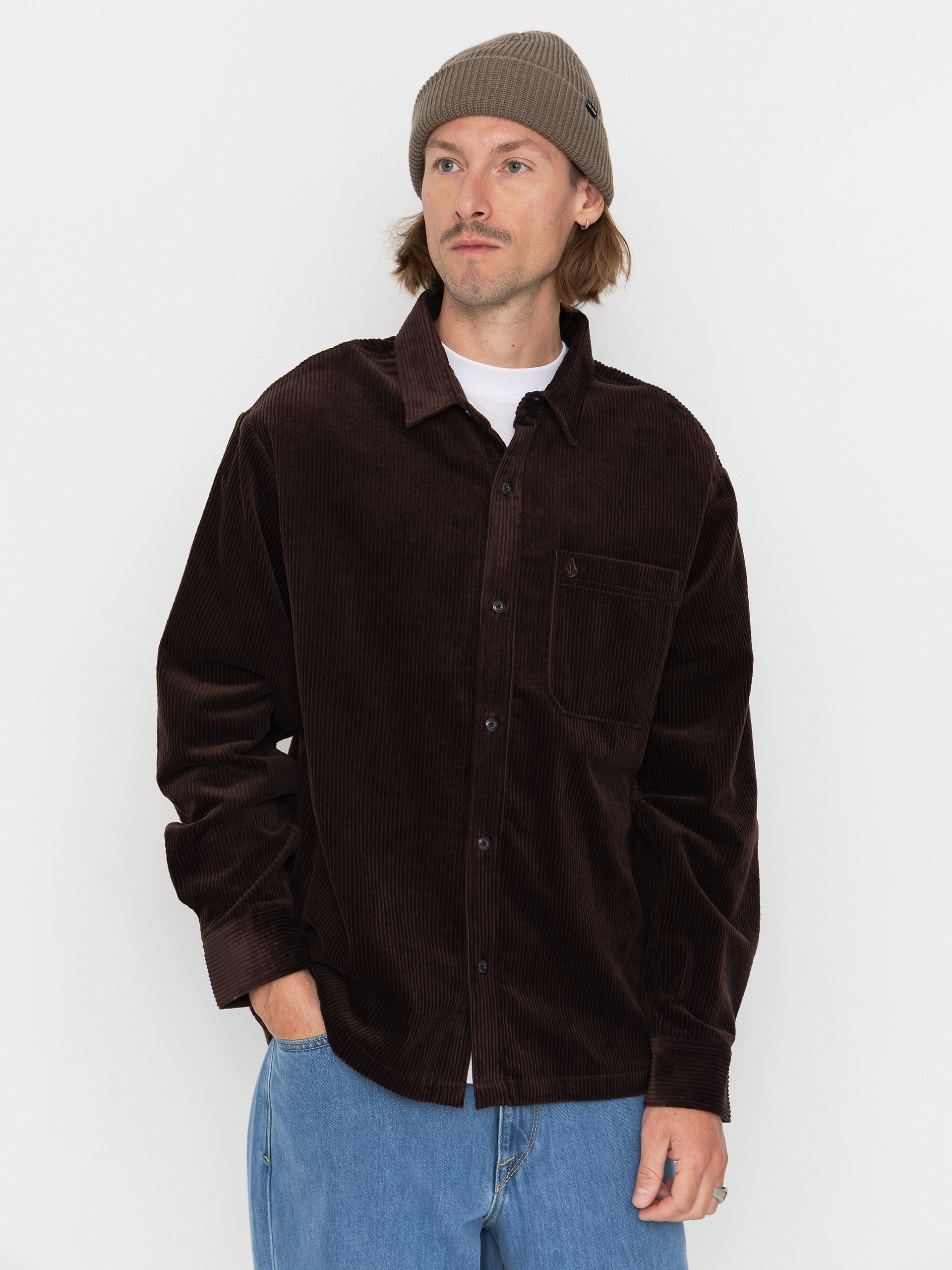 Košile Volcom Fostered II Cord Ls (cacao)