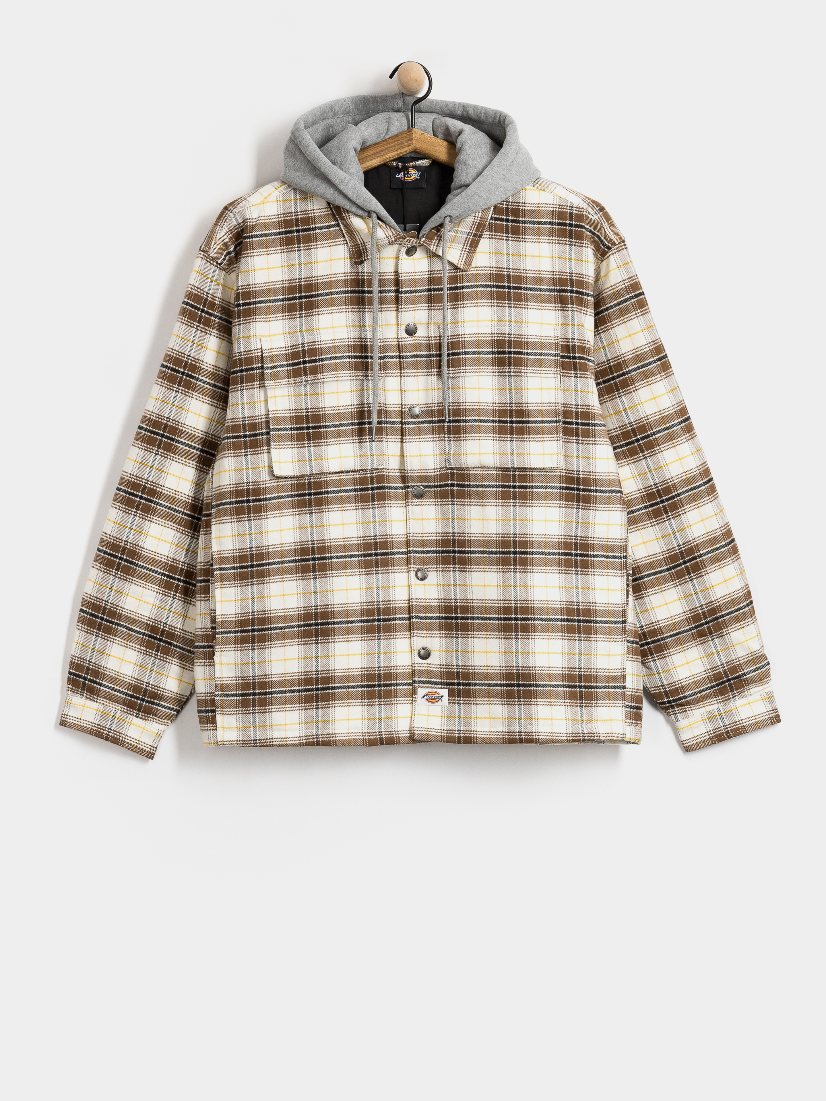 Košile Dickies Eustis Hooded Flannel Shacket (egret)