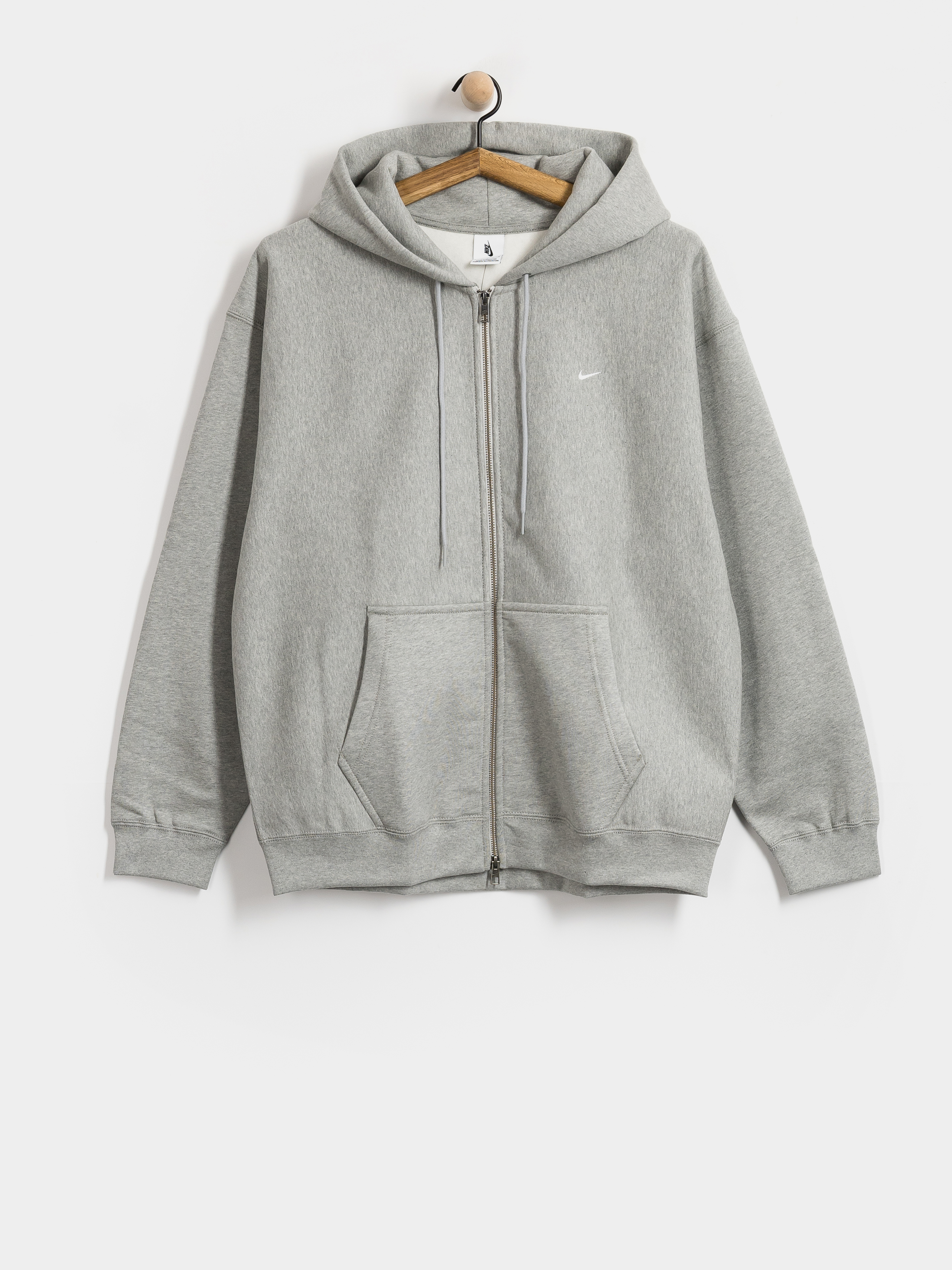 Mikina s kapucí Nike SB Solo Swoosh ZHD (dk grey heather/lt smoke grey/white)