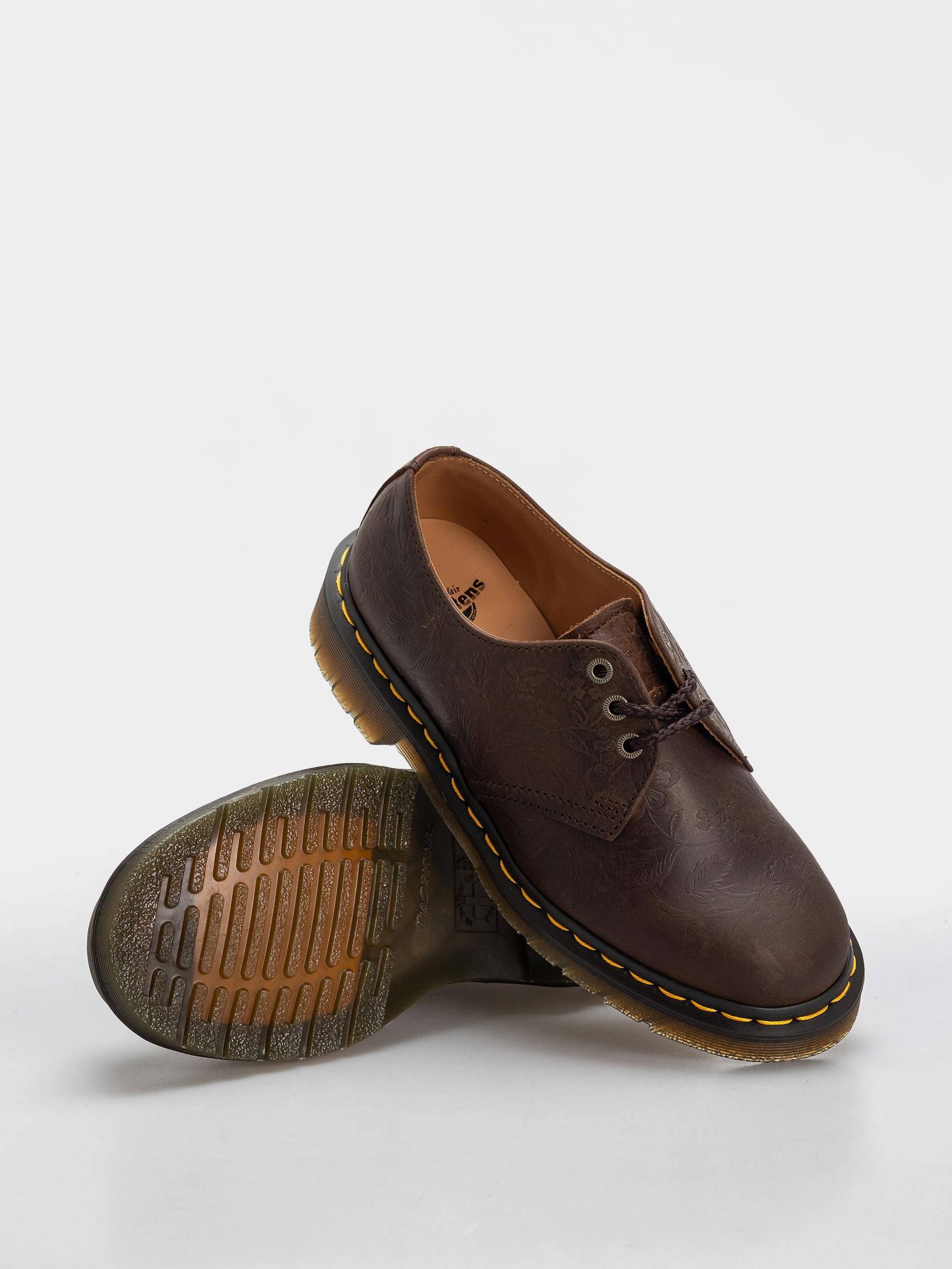 Boty Dr. Martens 1461 Emboss Floral Wmn (dark brown)