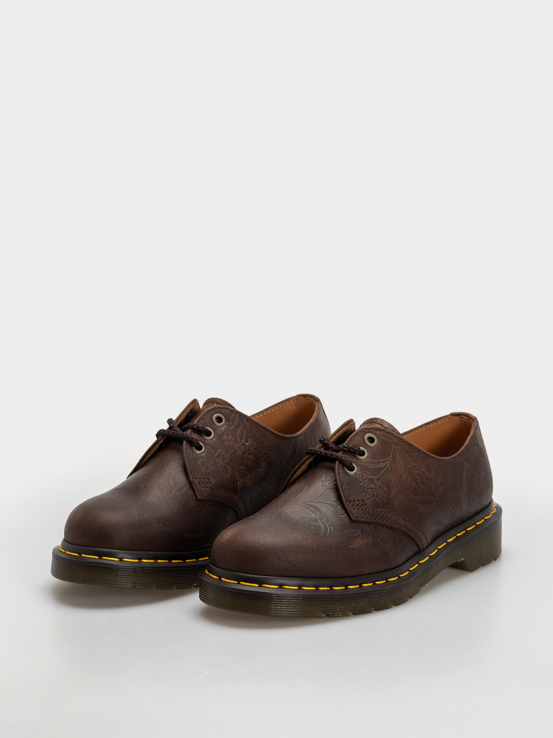 Boty Dr. Martens 1461 Emboss Floral Wmn (dark brown)