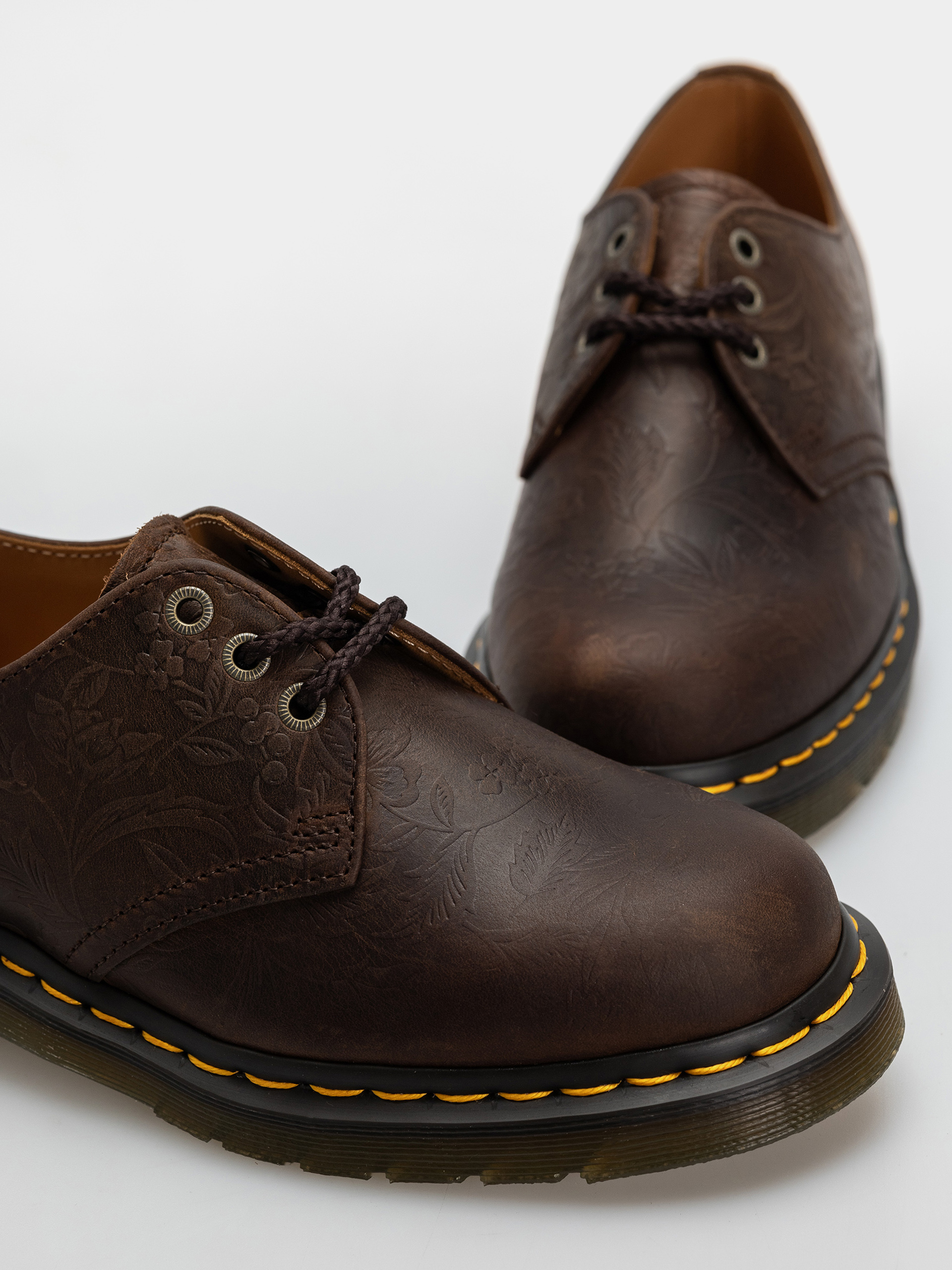 Boty Dr. Martens 1461 Emboss Floral Wmn (dark brown)