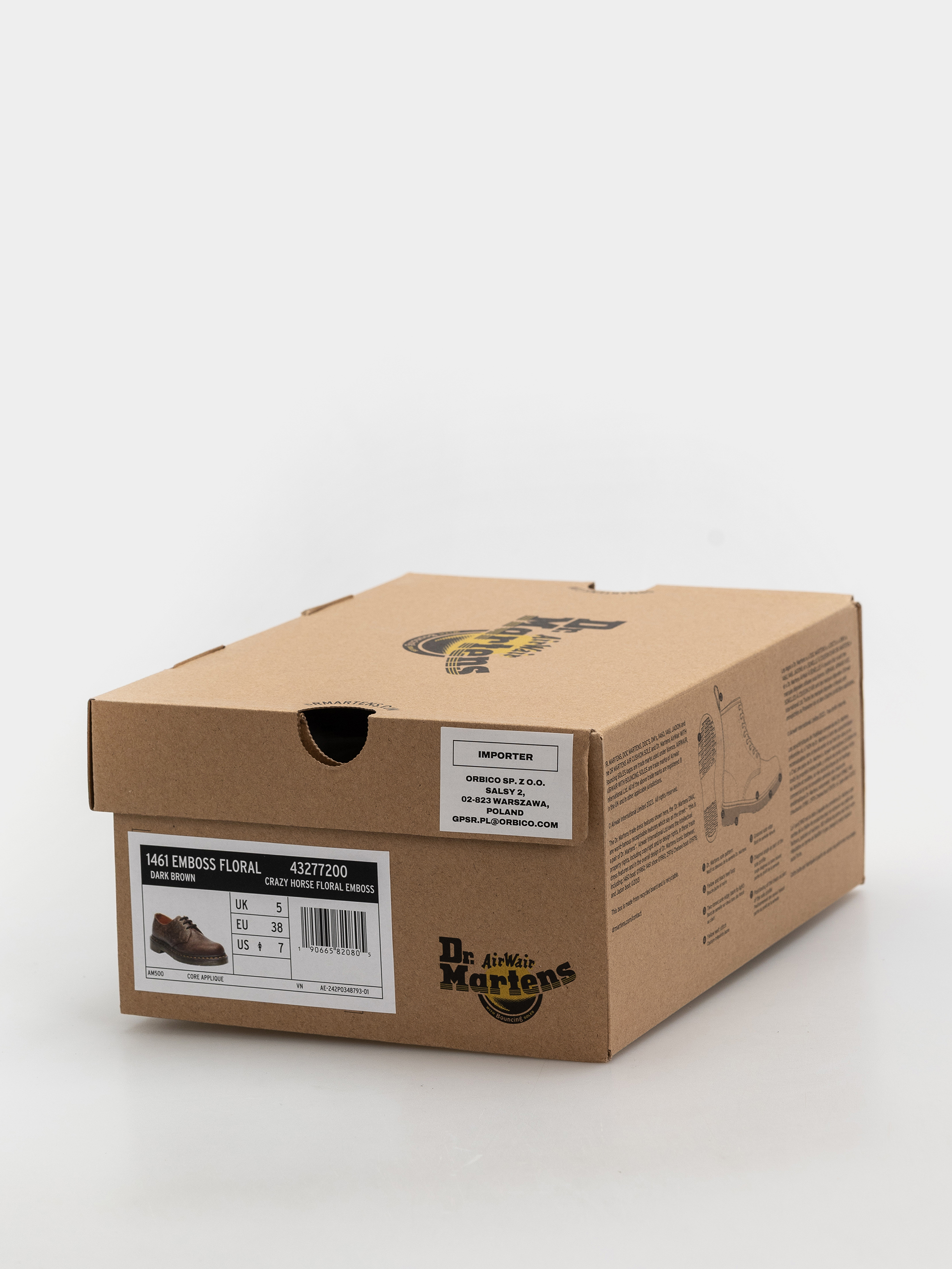 Boty Dr. Martens 1461 Emboss Floral Wmn (dark brown)