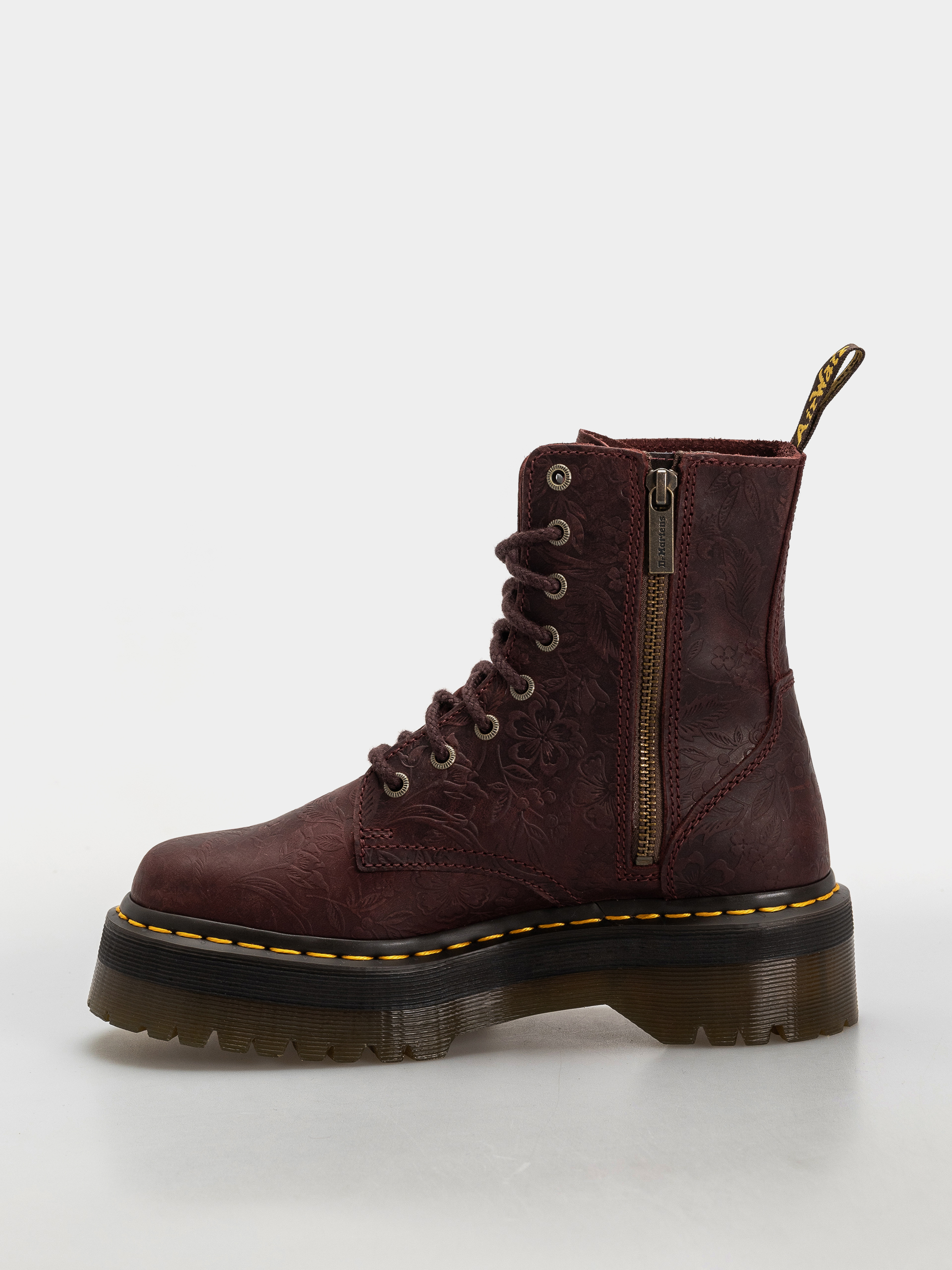 Boty Dr. Martens Jadon Emboss Floral Wmn (cherry red)