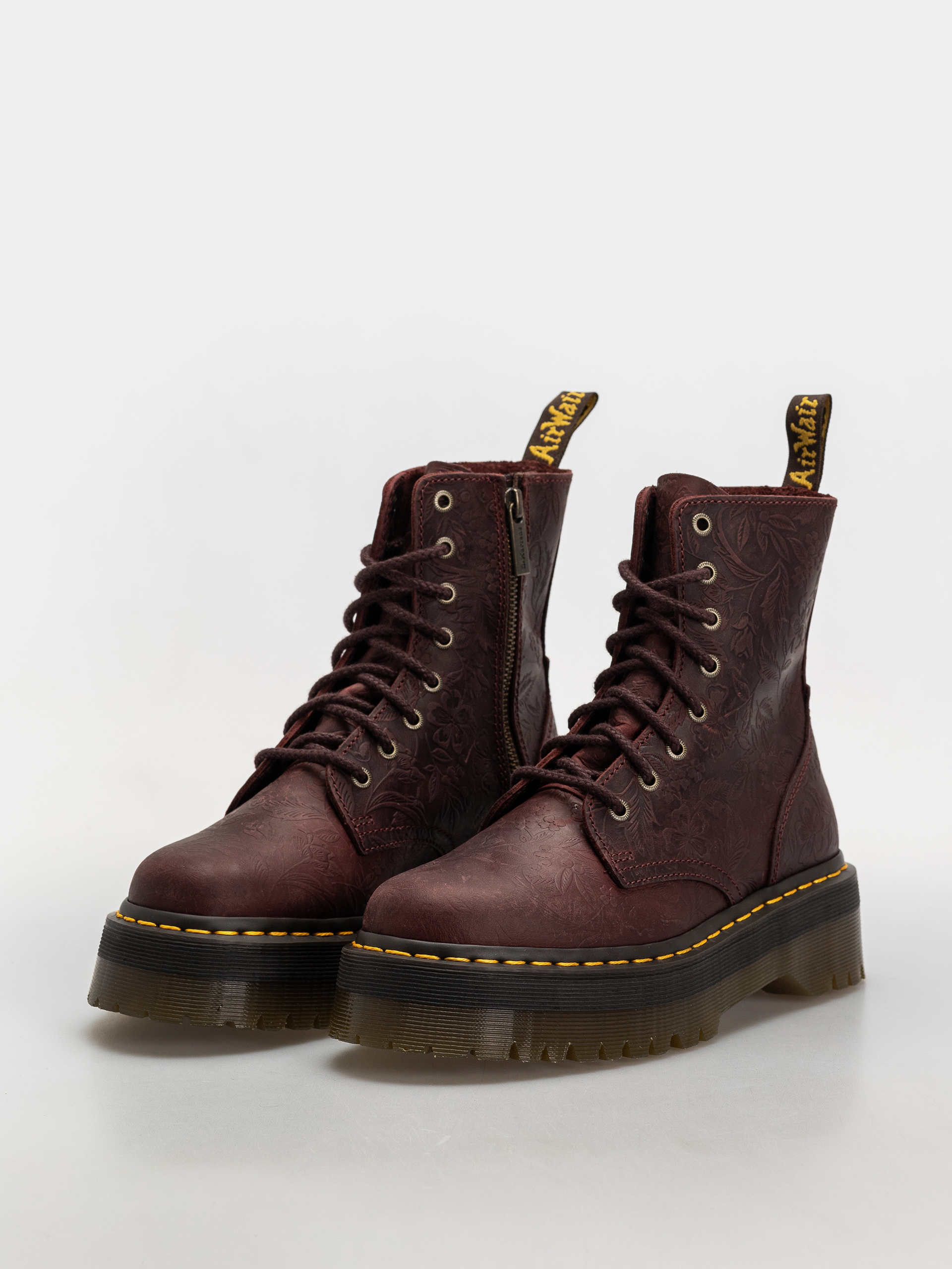 Boty Dr. Martens Jadon Emboss Floral Wmn (cherry red)