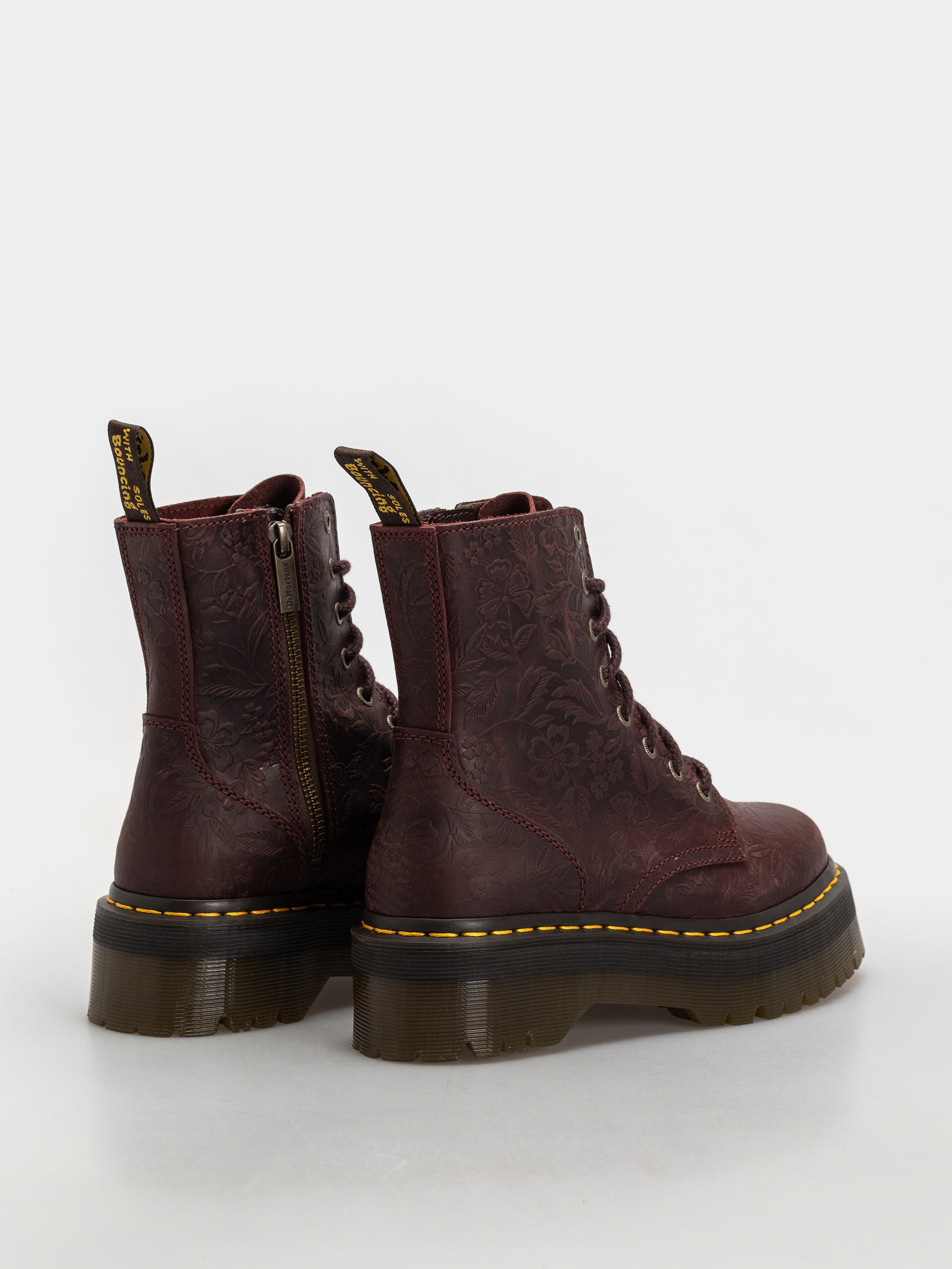 Boty Dr. Martens Jadon Emboss Floral Wmn (cherry red)