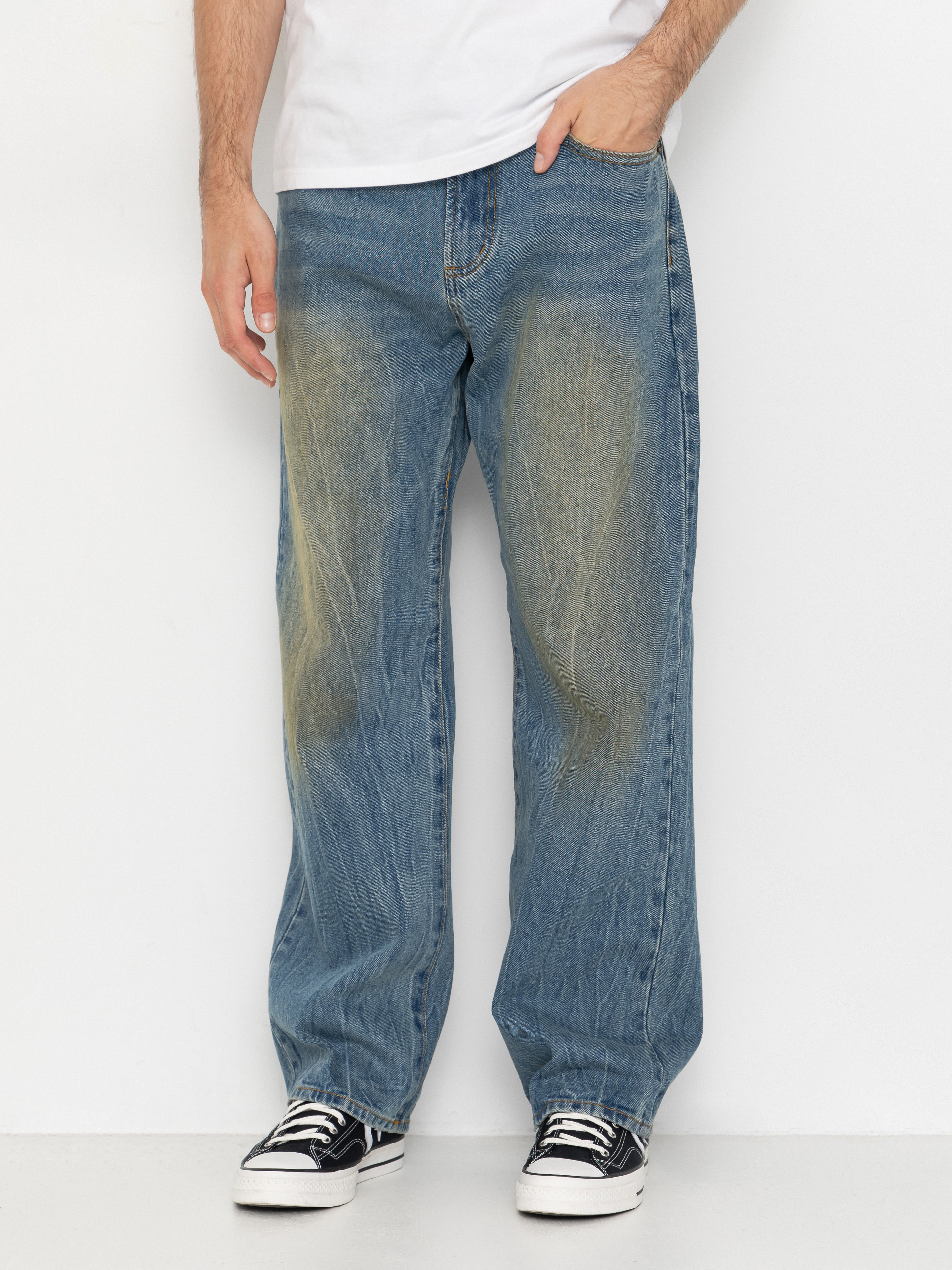 Kalhoty OBEY Nelson Straight Denim (garage wash indigo)