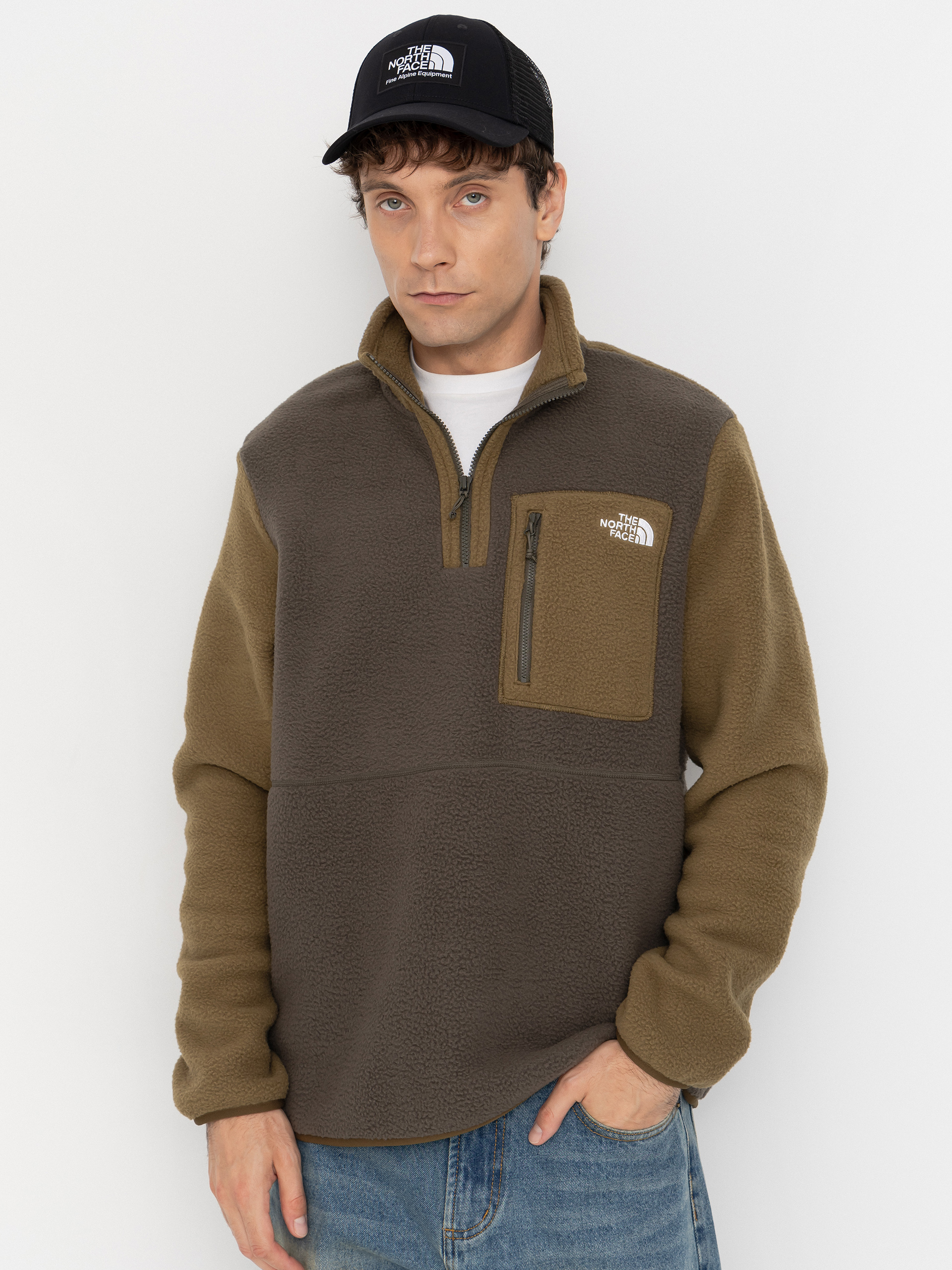 Fleecovu00e1 mikina The North Face Yumiori 1/4 Zip (new taupe green/caraway)