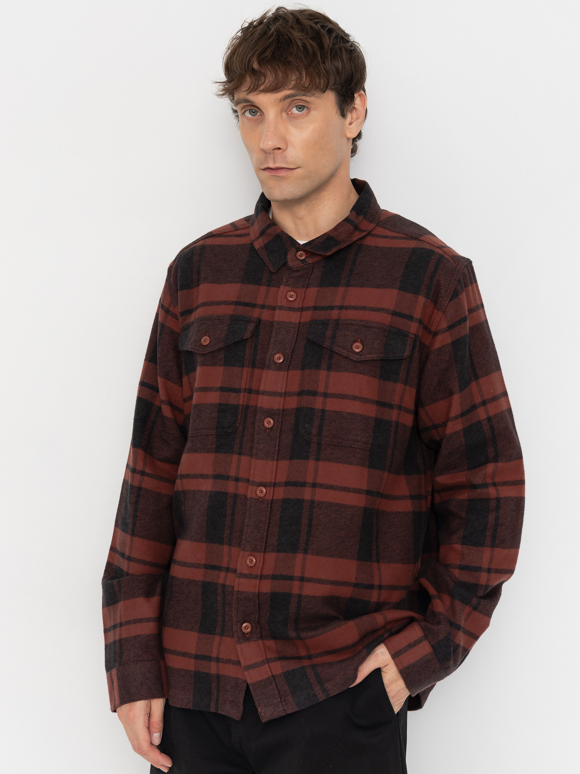 Kou0161ile Patagonia Fjord Flannel (powder rusty red)