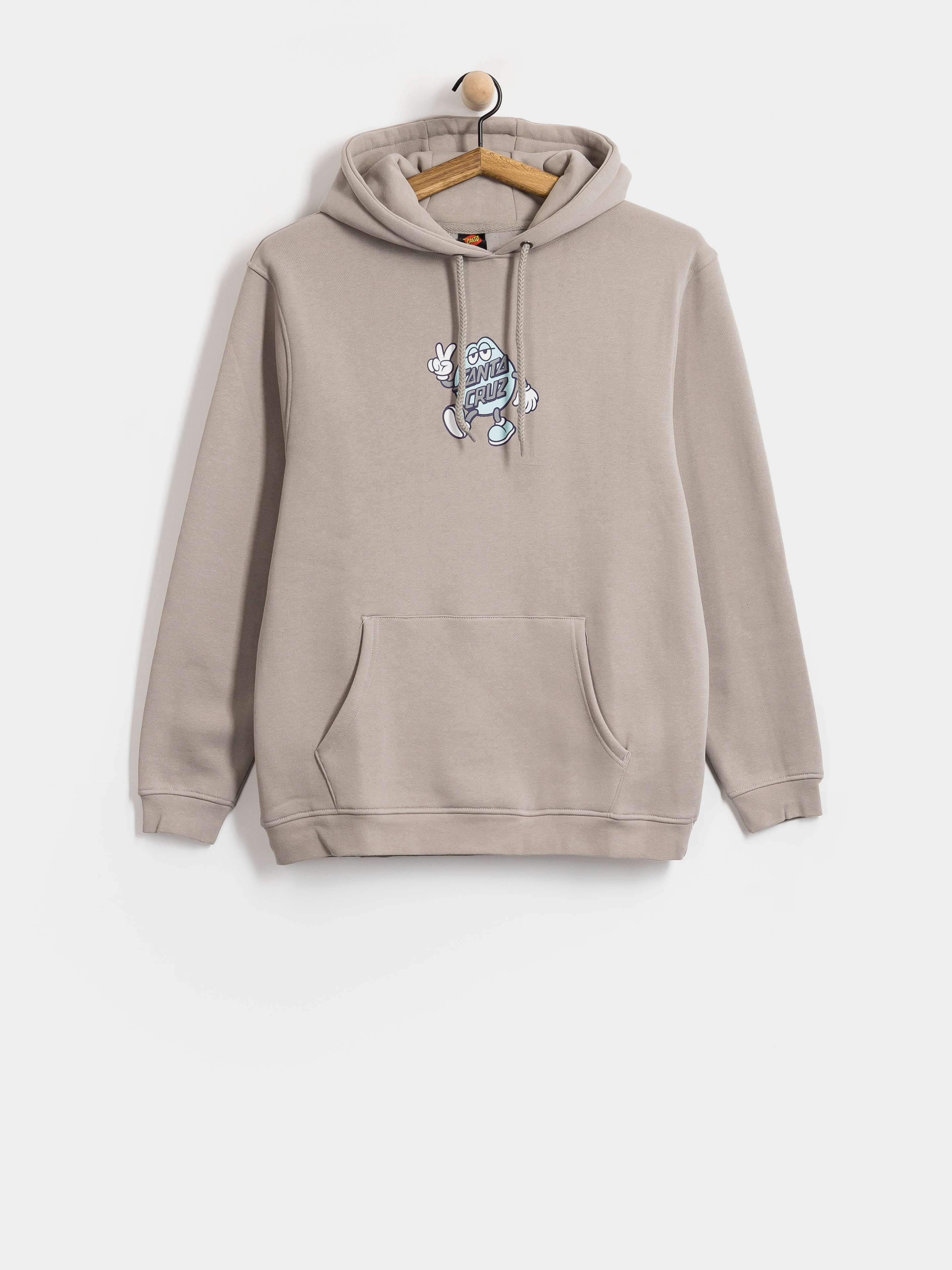 Mikina s kapucí Santa Cruz Dot Guy Front HD (warm grey)