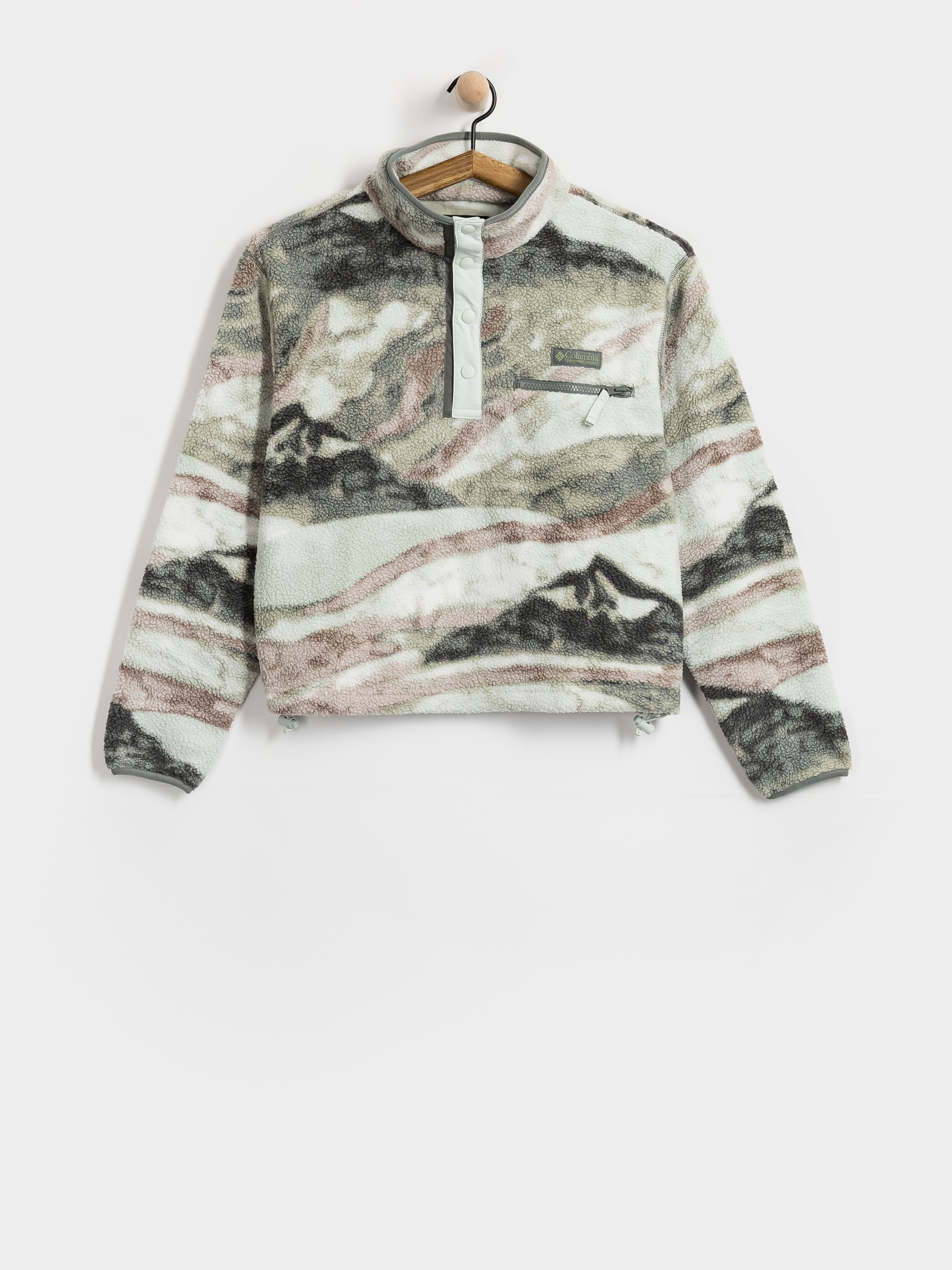Fleecová mikina Columbia Helvetia II Printed Cropped Half Snap Wmn (sedona sage/summits)